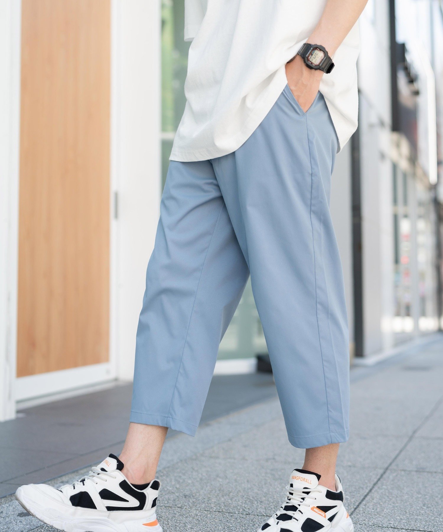 【ロッキーモンロー/Rocky Monroe】のナチュラルストレッチツイルクロップドシェフパンツ インテリア・キッズ・メンズ・レディースファッション・服の通販 founy(ファニー) 　ファッション　Fashion　レディースファッション　WOMEN　パンツ　Pants　くるぶし　Ankle　クロップド　Cropped　サンダル　Sandals　シャーリング　Shirring　シューズ　Shoes　シンプル　Simple　ストレッチ　Stretch　スニーカー　Sneakers　スマート　Smart　ツイル　Twill　テーパード　Tapered　人気　Popularity　フィット　Fit　フロント　Front　ポロシャツ　Polo Shirt　無地　Plain Color　リラックス　Relax　ルーズ　Loose　ループ　Loop　再入荷　Restock/Back In Stock/Re Arrival　おすすめ　Recommend　ゴルフ　Golf　ブルーグレー|ID: prp329100004525357 ipo3291000000032007106