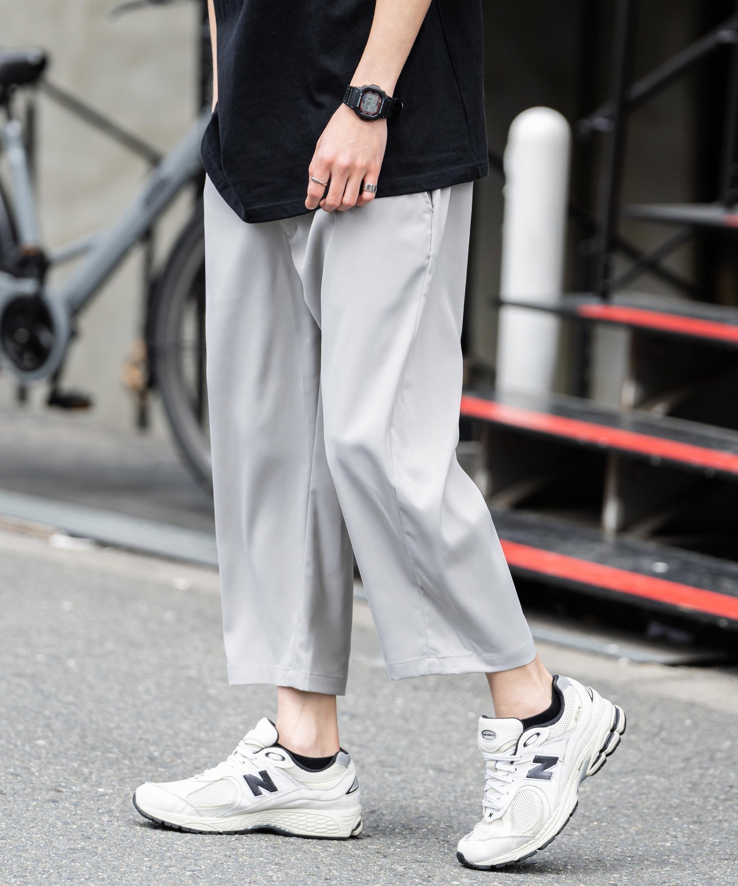 【ロッキーモンロー/Rocky Monroe】のナチュラルストレッチツイルクロップドシェフパンツ インテリア・キッズ・メンズ・レディースファッション・服の通販 founy(ファニー) 　ファッション　Fashion　レディースファッション　WOMEN　パンツ　Pants　くるぶし　Ankle　クロップド　Cropped　サンダル　Sandals　シャーリング　Shirring　シューズ　Shoes　シンプル　Simple　ストレッチ　Stretch　スニーカー　Sneakers　スマート　Smart　ツイル　Twill　テーパード　Tapered　人気　Popularity　フィット　Fit　フロント　Front　ポロシャツ　Polo Shirt　無地　Plain Color　リラックス　Relax　ルーズ　Loose　ループ　Loop　再入荷　Restock/Back In Stock/Re Arrival　おすすめ　Recommend　ゴルフ　Golf　グレー|ID: prp329100004525357 ipo3291000000032007113