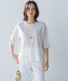 【ロートレ アモン/LAUTRE AMONT】の5分袖Tシャツライクニット≪手洗い可能≫ 人気、トレンドファッション・服の通販 founy(ファニー) ファッション Fashion レディースファッション WOMEN トップス・カットソー Tops/Tshirt ニット Knit Tops シャツ/ブラウス Shirts/Blouses ロング / Tシャツ T-Shirts ストレッチ Stretch エレガント 上品 Elegant thumbnail ベージュ系その他|ID: prp329100004525373 ipo3291000000032007195