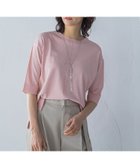 【ロートレ アモン/LAUTRE AMONT】の5分袖Tシャツライクニット≪手洗い可能≫ 人気、トレンドファッション・服の通販 founy(ファニー) ファッション Fashion レディースファッション WOMEN トップス・カットソー Tops/Tshirt ニット Knit Tops シャツ/ブラウス Shirts/Blouses ロング / Tシャツ T-Shirts ストレッチ Stretch エレガント 上品 Elegant thumbnail ピンク|ID: prp329100004525373 ipo3291000000032007201
