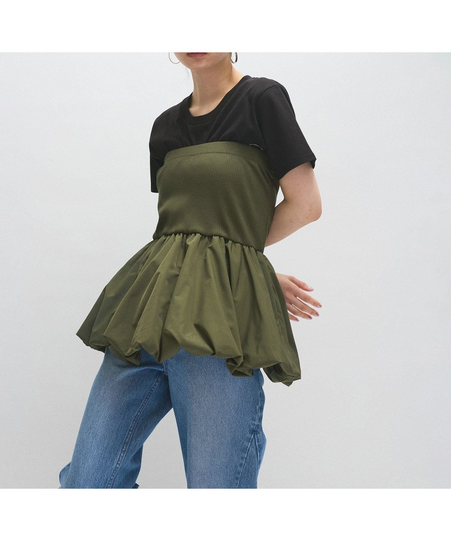 【アダム エ ロペ/ADAM ET ROPE'】の【サステナブル】バルーンベアセットTee 人気、トレンドファッション・服の通販 founy(ファニー) 　ファッション　Fashion　レディースファッション　WOMEN　2025年　2025　2025春夏・S/S　Ss,Spring/Summer,2025　おすすめ　Recommend　シンプル　Simple　ドッキング　Docking　バルーン　Balloon　ペプラム　Peplum　ボトム　Bottom　夏　Summer　春　Spring　S/S・春夏　Ss・Spring/Summer　 other-1|ID: prp329100004525381 ipo3291000000032007231