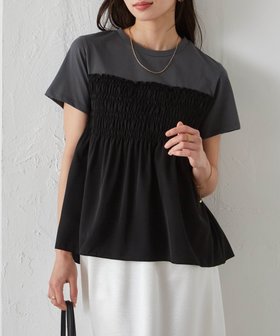 【ラナン/Ranan】のRanan/ビスチェ重ね着風Tシャツ 人気、トレンドファッション・服の通販 founy(ファニー) ファッション Fashion レディースファッション WOMEN トップス・カットソー Tops/Tshirt シャツ/ブラウス Shirts/Blouses ロング / Tシャツ T-Shirts ビスチェ Bustier グラデーション Gradation テクスチャー Texture ビスチェ Bustier |ID:prp329100004525384