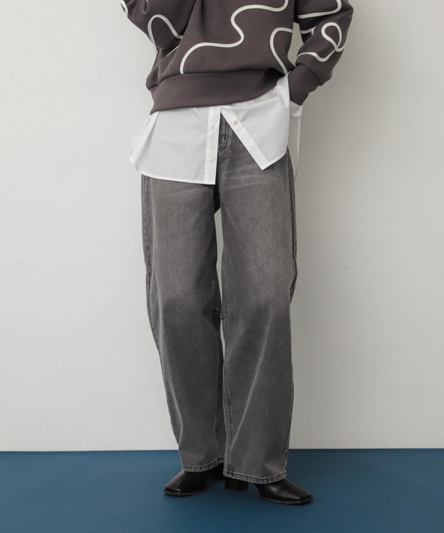 【センスオブプレイス/SENSE OF PLACE by URBAN RESEARCH】のカーブデニム インテリア・キッズ・メンズ・レディースファッション・服の通販 founy(ファニー) 　ファッション　Fashion　レディースファッション　WOMEN　2024年　2024　2024-2025秋冬・A/W　Aw/Autumn/Winter/Fw/Fall/2024-2025　冬　Winter　おすすめ　Recommend　シンプル　Simple　チュール　Tulle　デニム　Denim　トレンド　Trend　ルーズ　Loose　ヴィンテージ　Vintage　A/W・秋冬　Aw・Autumn/Winter・Fw・Fall-Winter　GRAY|ID: prp329100004525386 ipo3291000000032007264