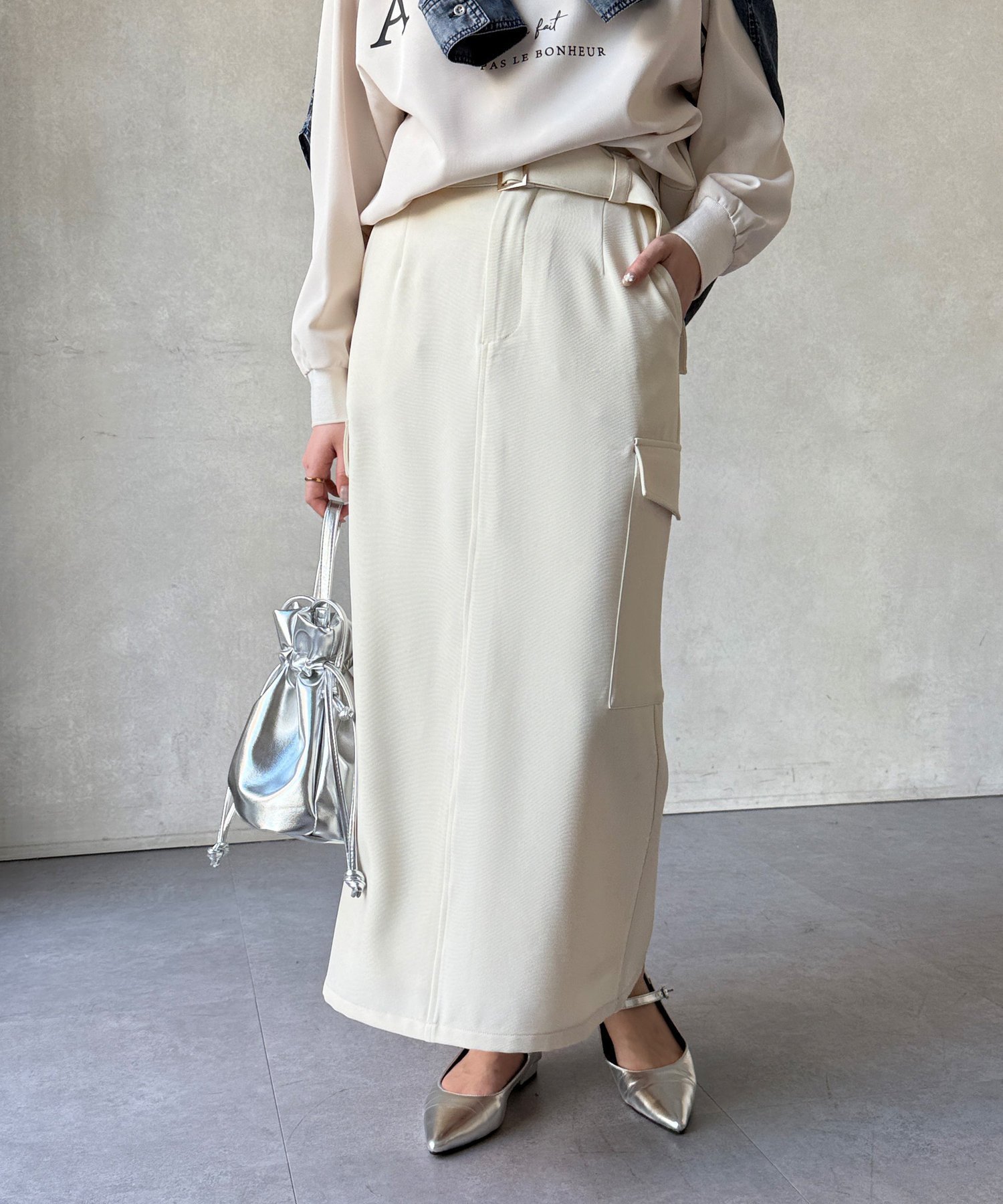 【シェトワ/Chez toi】の共ベルトナロースカート インテリア・キッズ・メンズ・レディースファッション・服の通販 founy(ファニー) 　ファッション　Fashion　レディースファッション　WOMEN　スカート　Skirt　ベルト　Belts　ギャザー　Gather　シンプル　Simple　スリット　Slit　タンク　Tank　デニム　Denim　パウダー　Powder　ラッセル　Russell　リラックス　Relax　プチプライス・低価格　Affordable　おすすめ　Recommend　オフホワイト|ID: prp329100004525395 ipo3291000000032007304