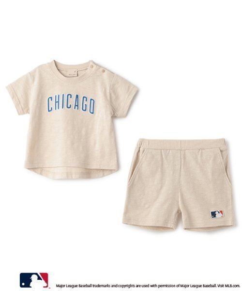 【その他のブランド/Other】の【MLB】カットソーセットアップ インテリア・キッズ・メンズ・レディースファッション・服の通販 founy(ファニー) 　ファッション　Fashion　キッズファッション　KIDS　トップス・カットソー　Tops/Tees/Kids　セットアップ　Set Up　ポケット　Pocket　ワンポイント　One Point　薄ベージュ|ID: prp329100004525423 ipo3291000000032134111