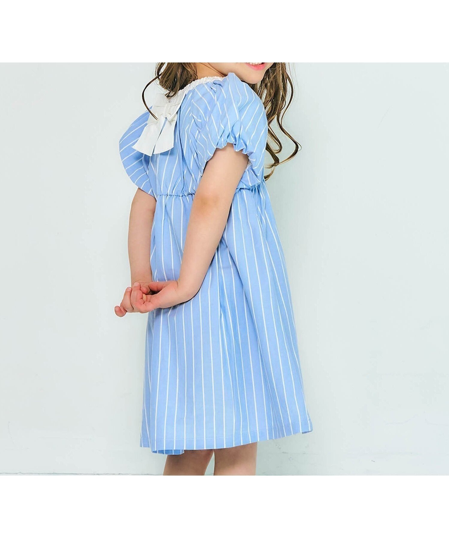【その他のブランド/Other】の【リンク】バルーンスリーブヒロインワンピース インテリア・キッズ・メンズ・レディースファッション・服の通販 founy(ファニー) 　ファッション　Fashion　キッズファッション　KIDS　ワンピース　Dress/Kids　ストライプ柄|ID: prp329100004525432 ipo3291000000032079650