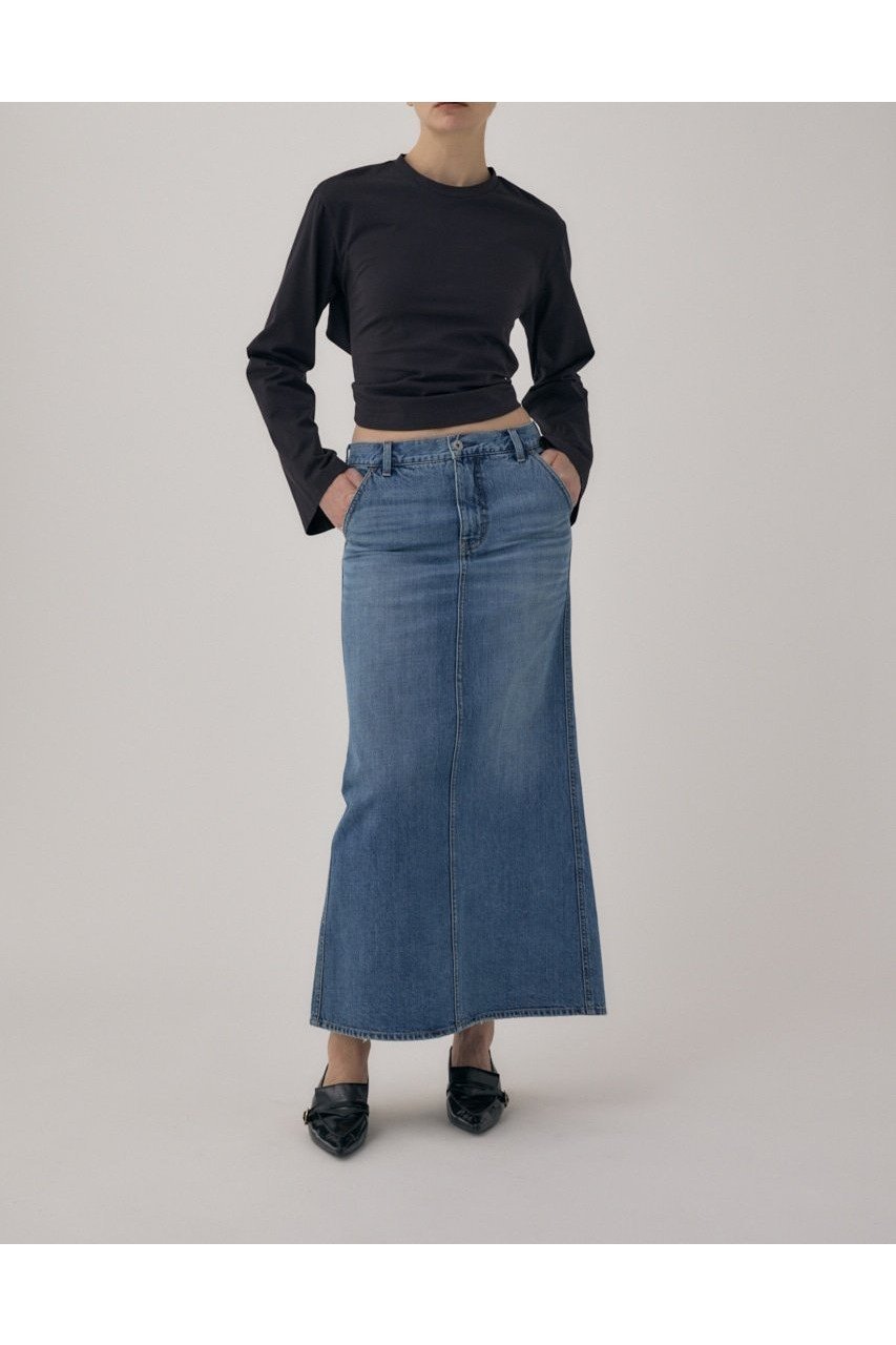 【マウジー/moussy】のオーガニックコットンデニムローライズデニムスカート インテリア・キッズ・メンズ・レディースファッション・服の通販 founy(ファニー) 　ファッション　Fashion　レディースファッション　WOMEN　スカート　Skirt　デニムスカート　Denim Skirts　ストレート　Straight　フィット　Fit　ルーズ　Loose　BLU|ID: prp329100004525434 ipo3291000000032313421