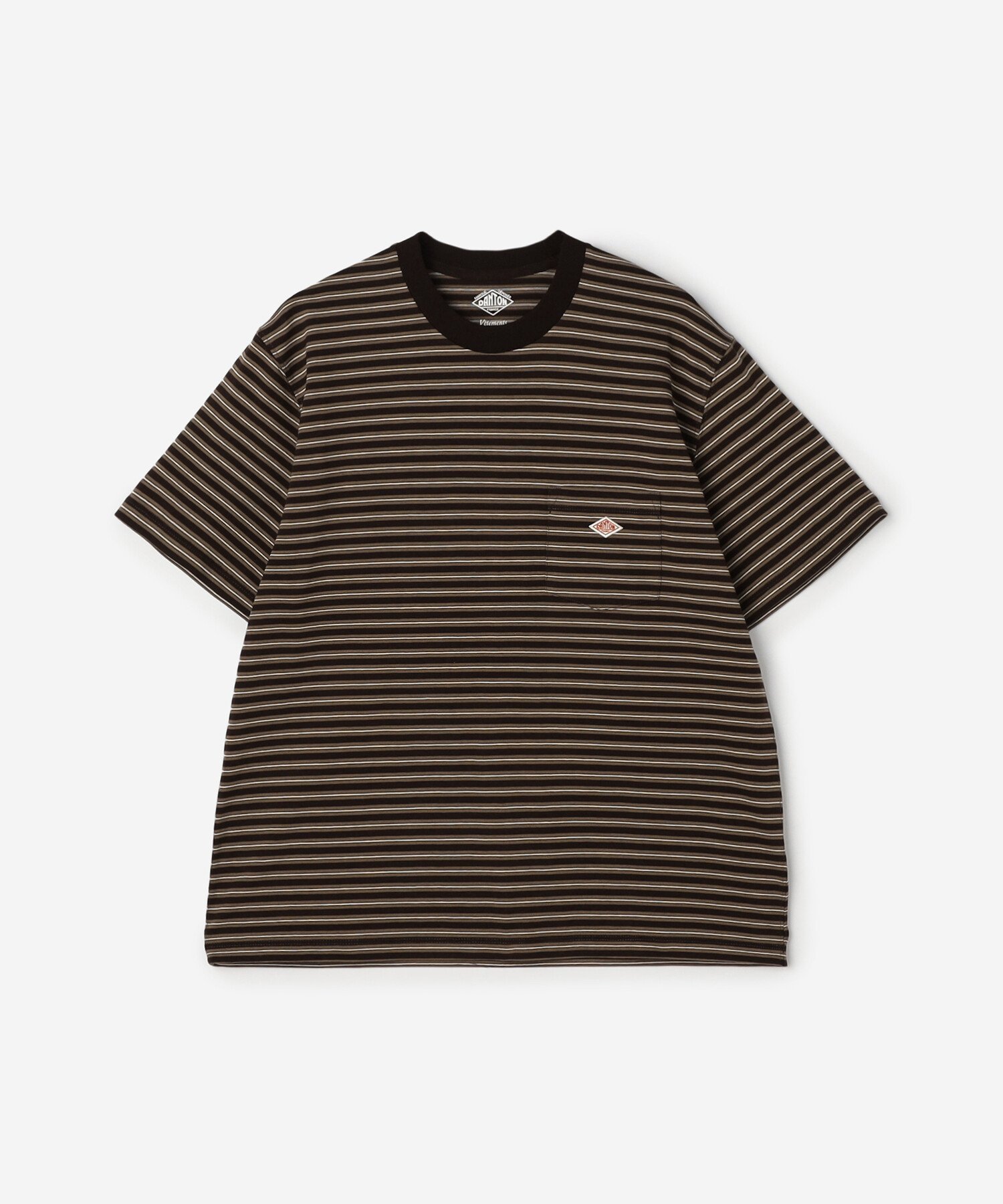 【ビショップ/Bshop】のポケットTシャツ STRIPE WOMEN インテリア・キッズ・メンズ・レディースファッション・服の通販 founy(ファニー) 　ファッション　Fashion　レディースファッション　WOMEN　トップス・カットソー　Tops/Tshirt　シャツ/ブラウス　Shirts/Blouses　ロング / Tシャツ　T-Shirts　シンプル　Simple　ポケット　Pocket　BROWN系1|ID: prp329100004525437 ipo3291000000032007484