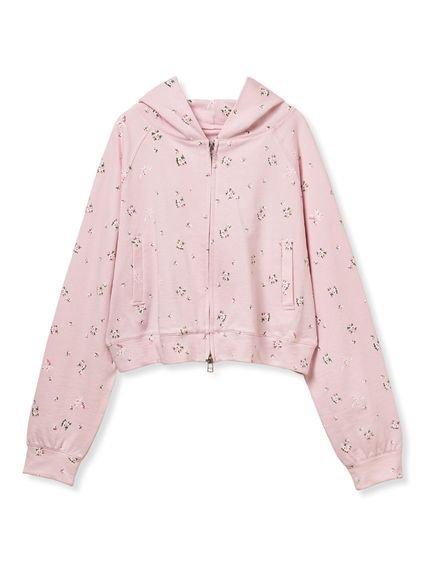 【ファーファー/FURFUR】の【限定カラー】フラワープリントパーカー インテリア・キッズ・メンズ・レディースファッション・服の通販 founy(ファニー) 　ファッション　Fashion　レディースファッション　WOMEN　トップス・カットソー　Tops/Tshirt　パーカ　Sweats　花柄・フラワープリント・モチーフ　Flower Patterns　トレンド　Trend　パーカー　Hoodie　プリント　Print　リボン　Ribbon　PNK[066]|ID: prp329100004525463 ipo3291000000032007613