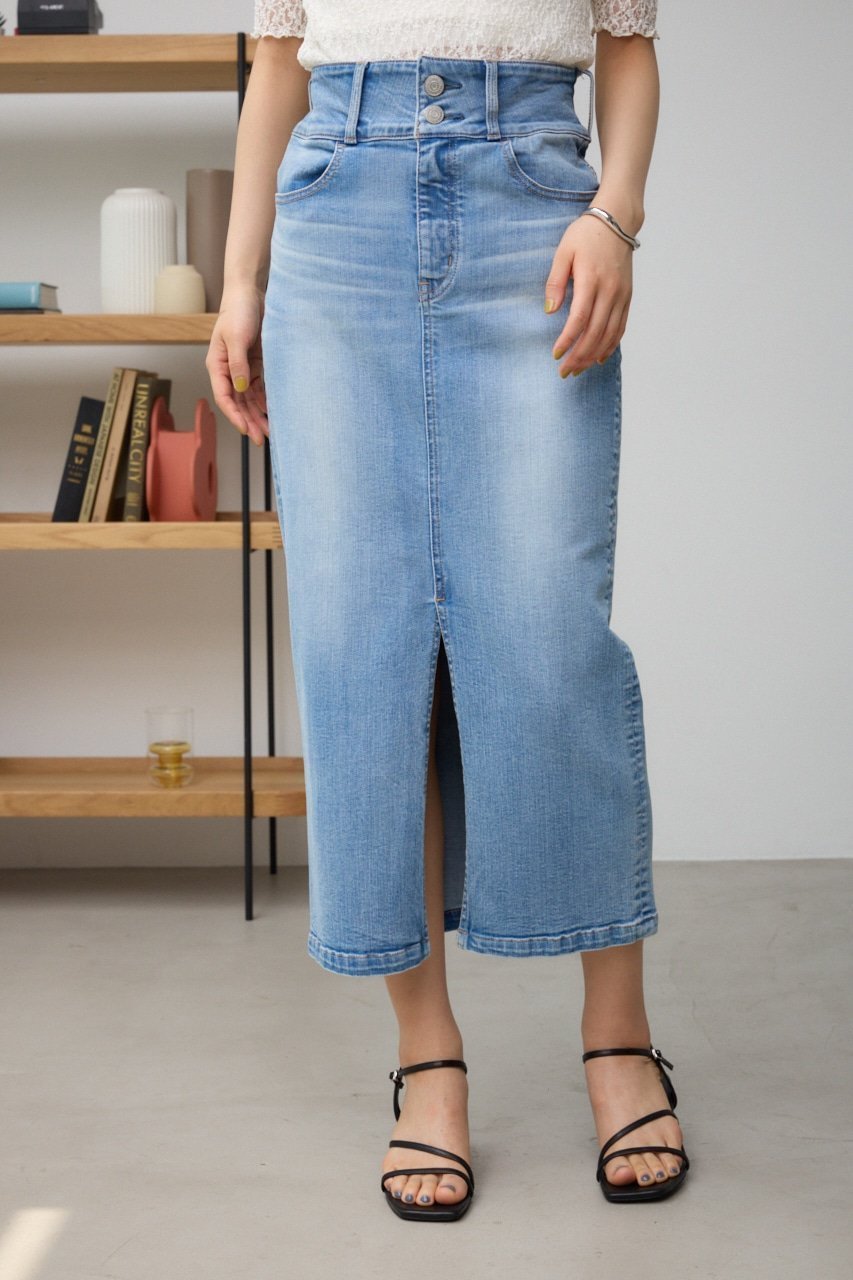 【アズール バイ マウジー/AZUL by moussy】のAZUL DENIM ハイウエストスカート インテリア・キッズ・メンズ・レディースファッション・服の通販 founy(ファニー) 　ファッション　Fashion　レディースファッション　WOMEN　スカート　Skirt　2024年　2024　2024-2025秋冬・A/W　Aw/Autumn/Winter/Fw/Fall/2024-2025　おすすめ　Recommend　スリット　Slit　A/W・秋冬　Aw・Autumn/Winter・Fw・Fall-Winter　L/BLU1|ID: prp329100004525466 ipo3291000000032007623