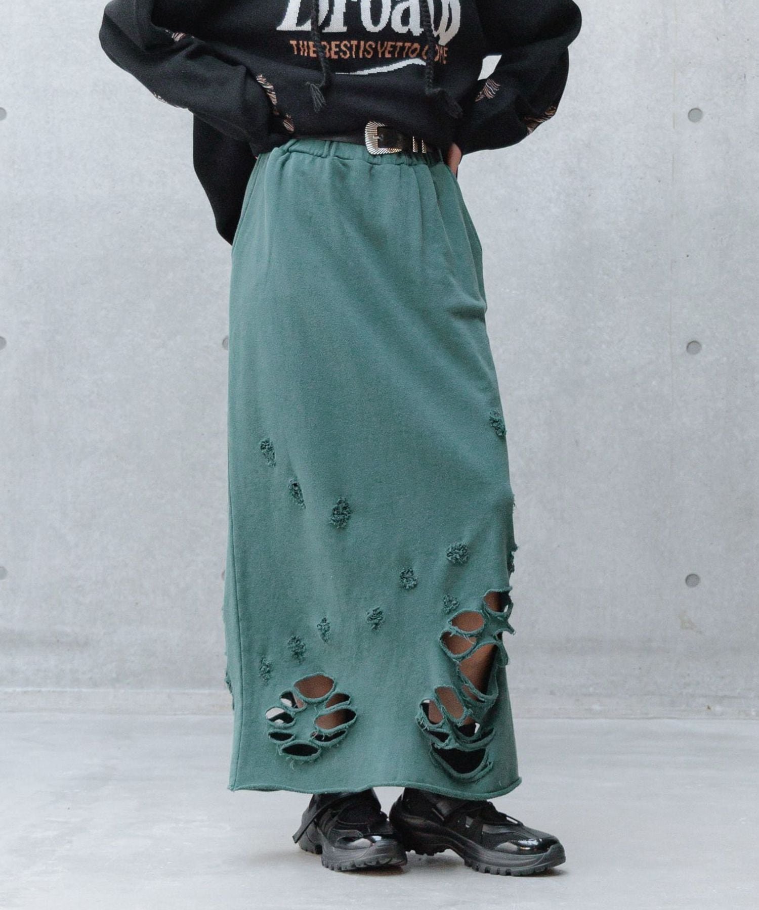 【ページボーイ/PAGEBOY】のダメージウラケナロースカート インテリア・キッズ・メンズ・レディースファッション・服の通販 founy(ファニー) 　ファッション　Fashion　レディースファッション　WOMEN　スカート　Skirt　ストレッチ　Stretch　ダメージ　Damage　ポケット　Pocket　ミックス　Mix　ランダム　Random　ダークモス77|ID: prp329100004525477 ipo3291000000032007680