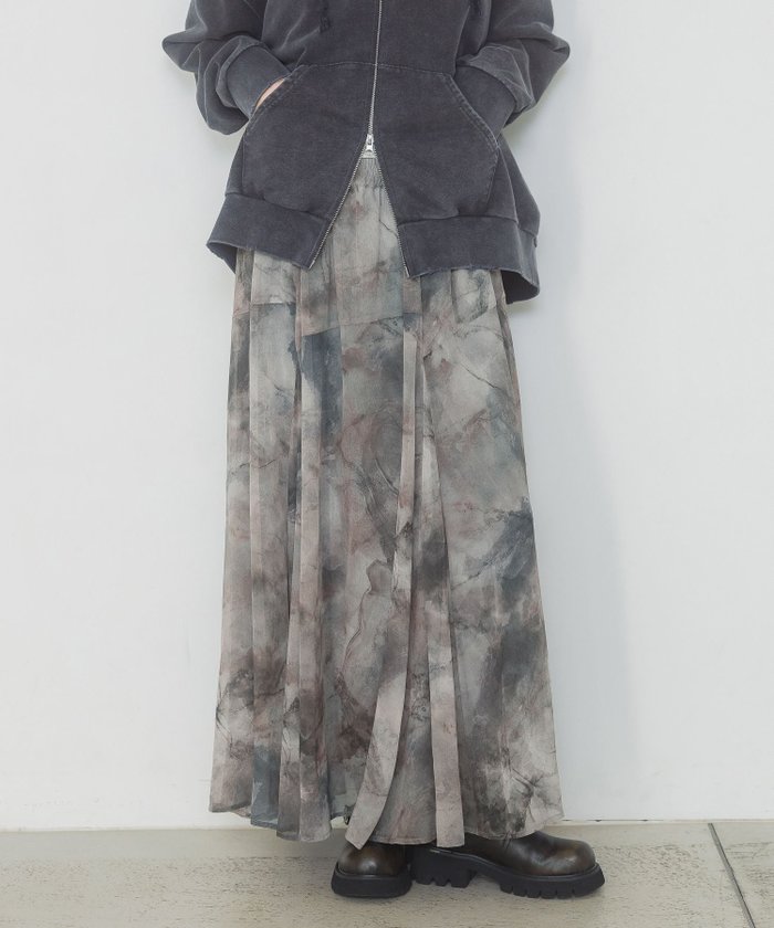 【ジーナシス/JEANASiS】のニュアンスプリントフレアスカート インテリア・キッズ・メンズ・レディースファッション・服の通販 founy(ファニー) https://founy.com/ ファッション Fashion レディースファッション WOMEN スカート Skirt Aライン/フレアスカート Flared A-Line Skirts おすすめ Recommend シアー Sheer シフォン Chiffon デニム Denim フレア Flare プリント Print ミドル Middle 夏 Summer 無地 Plain Color |ID: prp329100004525483 ipo3291000000032007692