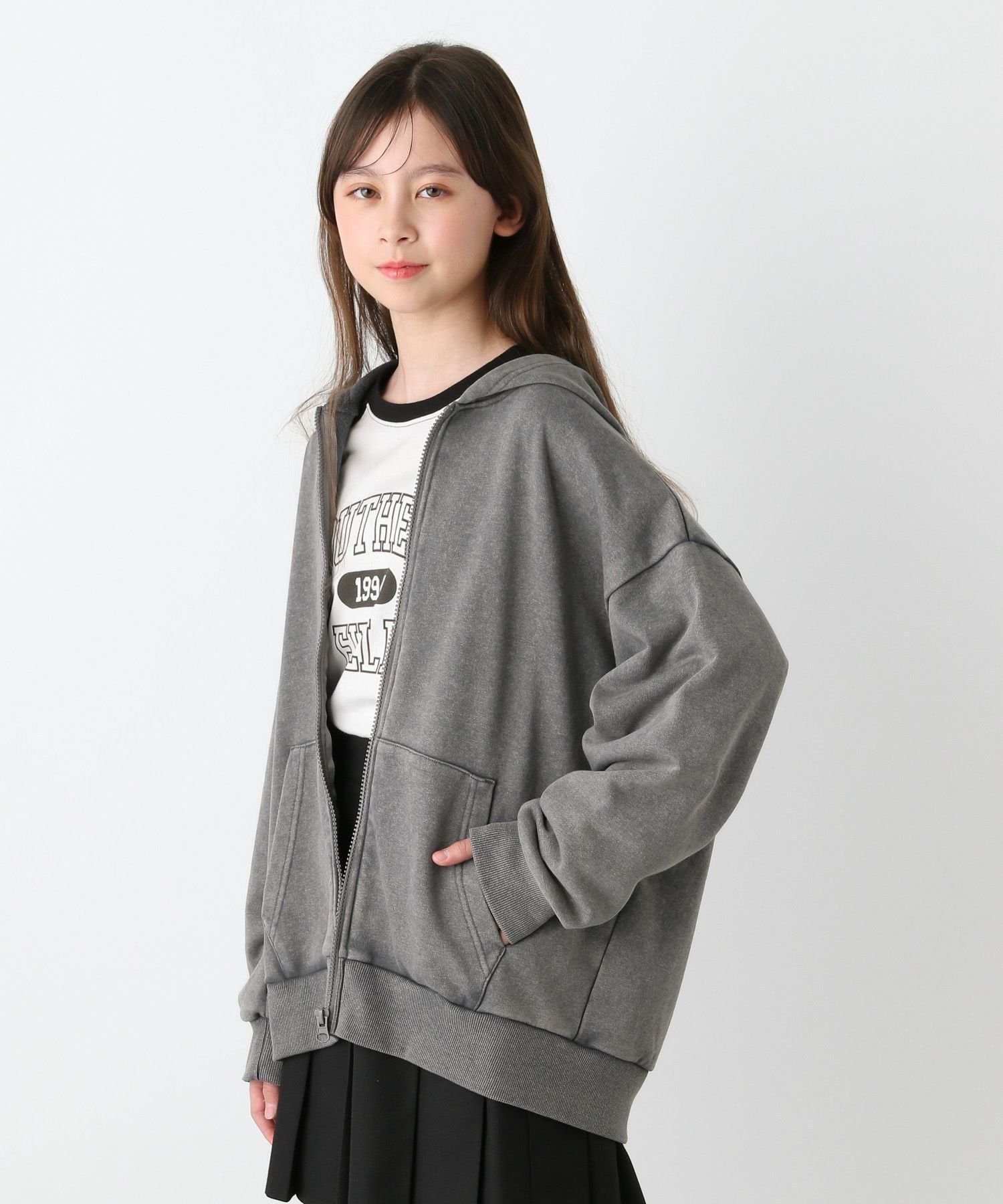 【グローバルワーク/GLOBAL WORK / KIDS】のピグメント裏毛ZIPパーカー/キッズ/292267 インテリア・キッズ・メンズ・レディースファッション・服の通販 founy(ファニー) 　ファッション　Fashion　キッズファッション　KIDS　セットアップ　Set Up　パーカー　Hoodie　チャコール19|ID: prp329100004525490 ipo3291000000032106758