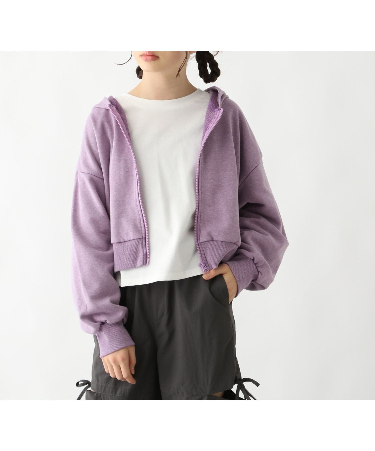【グローバルワーク/GLOBAL WORK / KIDS】のピグメント裏毛ZIPパーカー/キッズ/292267 インテリア・キッズ・メンズ・レディースファッション・服の通販 founy(ファニー) 　ファッション　Fashion　キッズファッション　KIDS　セットアップ　Set Up　パーカー　Hoodie　パープル91|ID: prp329100004525490 ipo3291000000032106759