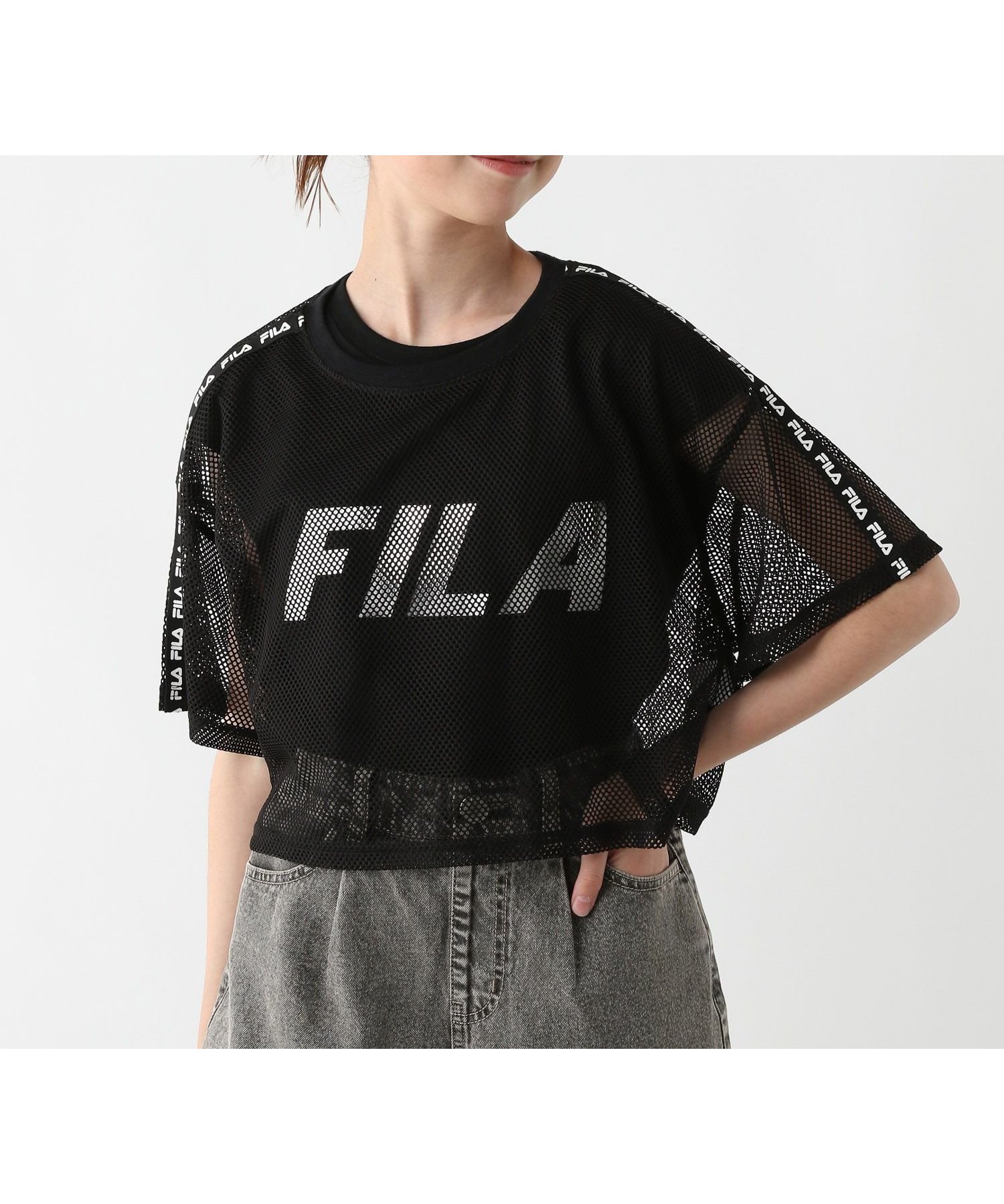 【グローバルワーク/GLOBAL WORK / KIDS】のFILAコラボ/メッシュセット/キッズ/309348 インテリア・キッズ・メンズ・レディースファッション・服の通販 founy(ファニー) 　ファッション　Fashion　キッズファッション　KIDS Children’s Clothing　カーゴパンツ　Cargo Pants　コラボ　Collaboration　スポーティ　Sporty　スリーブ　Sleeve　トレンド　Trend　フレンチ　French　プリント　Print　ボトム　Bottom　メッシュ　Mesh　ブラック×ブラック09|ID: prp329100004525495 ipo3291000000032643445