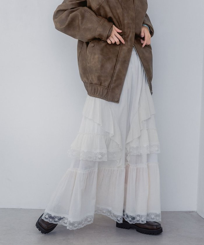 【ジーナシス/JEANASiS】のコットンティアードレーススカート インテリア・キッズ・メンズ・レディースファッション・服の通販 founy(ファニー) https://founy.com/ ファッション Fashion レディースファッション WOMEN スカート Skirt おすすめ Recommend ティアードスカート Tiered Skirt ペチコート Petticoat ミックス Mix レース Race ワッシャー Washer 春 Spring |ID: prp329100004525496 ipo3291000000032007746