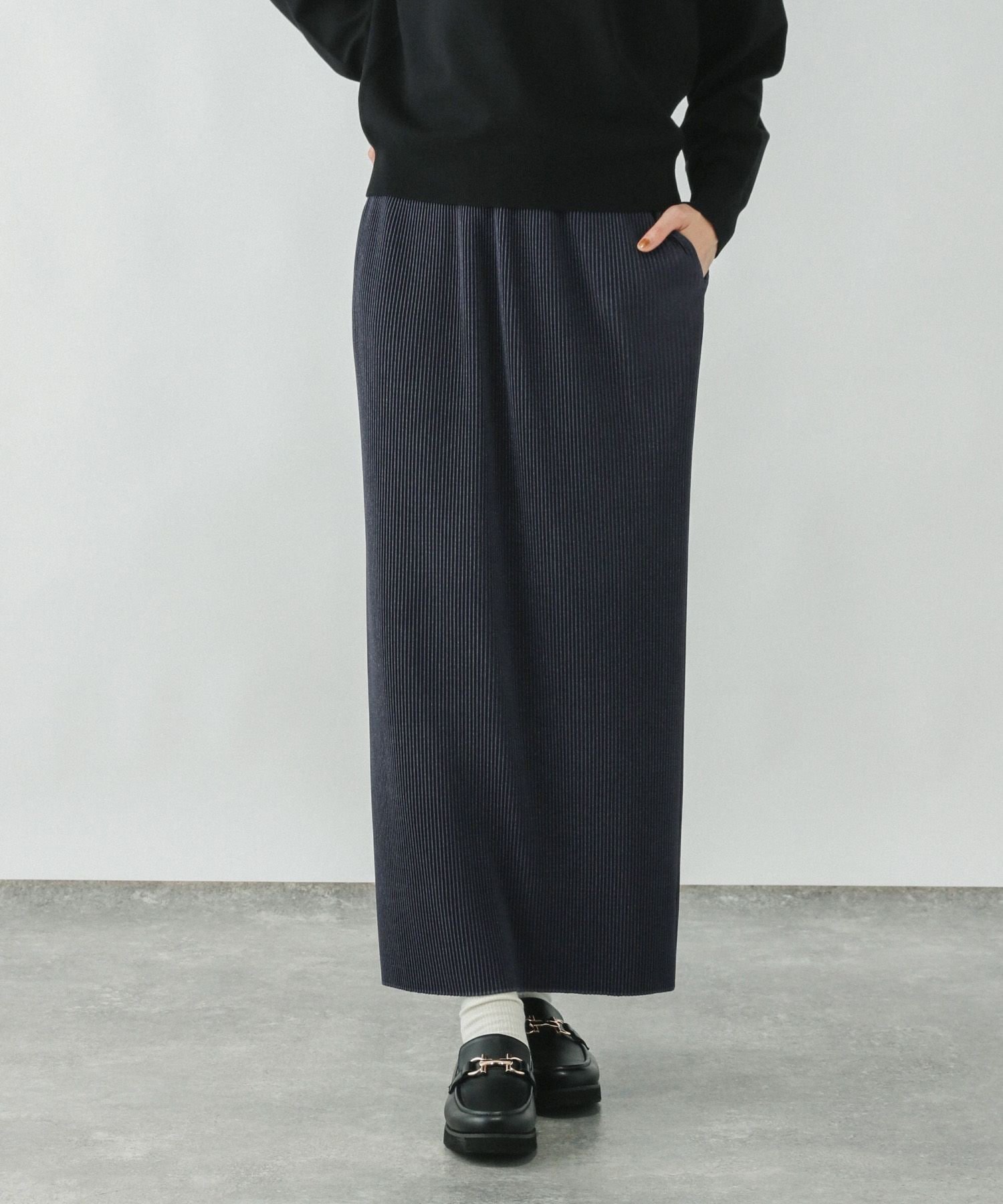 【グローバルワーク/GLOBAL WORK】の細プリーツIラインスカート/253426 インテリア・キッズ・メンズ・レディースファッション・服の通販 founy(ファニー) 　ファッション　Fashion　レディースファッション　Fashion for Women　スカート　Skirts　コンパクト　Compact, Small Size　ジャケット　Jacket, Outerwear　プリーツ　Pleats, Pleated　楽ちん　Easy Fit, Comfortable　ネイビーラメ88|ID: prp329100004525509 ipo3291000000032213425