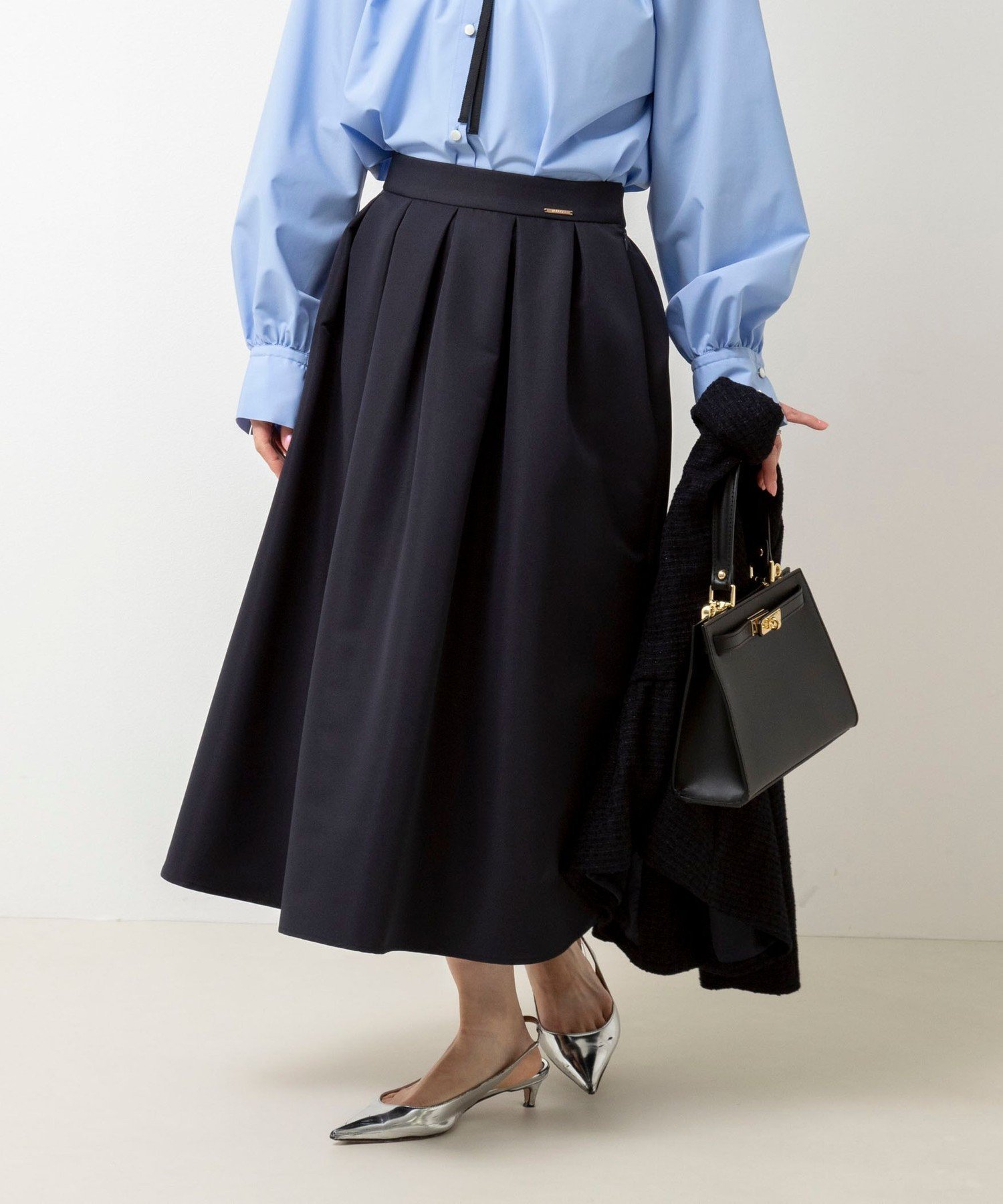 【ノーリーズ/NOLLEY'S】のウォッシャブルタックフレアスカート インテリア・キッズ・メンズ・レディースファッション・服の通販 founy(ファニー) 　ファッション　Fashion　レディースファッション　WOMEN　スカート　Skirt　Aライン/フレアスカート　Flared A-Line Skirts　2025年　2025　2025春夏・S/S　Ss,Spring/Summer,2025　おすすめ　Recommend　オケージョン　Occasion　ギャザー　Gather　グログラン　Grosgrain　コンパクト　Compact　セレモニー　Ceremony　エレガント 上品　Elegant　春　Spring　ビジネス 仕事 通勤　Business　ネイビー|ID: prp329100004525521 ipo3291000000032007850