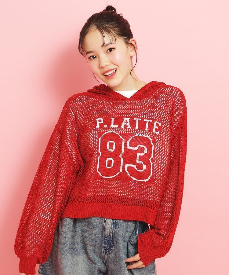 【ピンク ラテ/PINK-latte / KIDS】の【セットアイテム】ナンバリングメッシュ+ロンT インテリア・キッズ・メンズ・レディースファッション・服の通販 founy(ファニー) 　ファッション　Fashion　キッズファッション　KIDS　おすすめ　Recommend　ガーリー　Girly　シンプル　Simple　ボトム　Bottom　メッシュ　Mesh　再入荷　Restock/Back In Stock/Re Arrival　夏　Summer　レッド|ID: prp329100004525541 ipo3291000000032007920