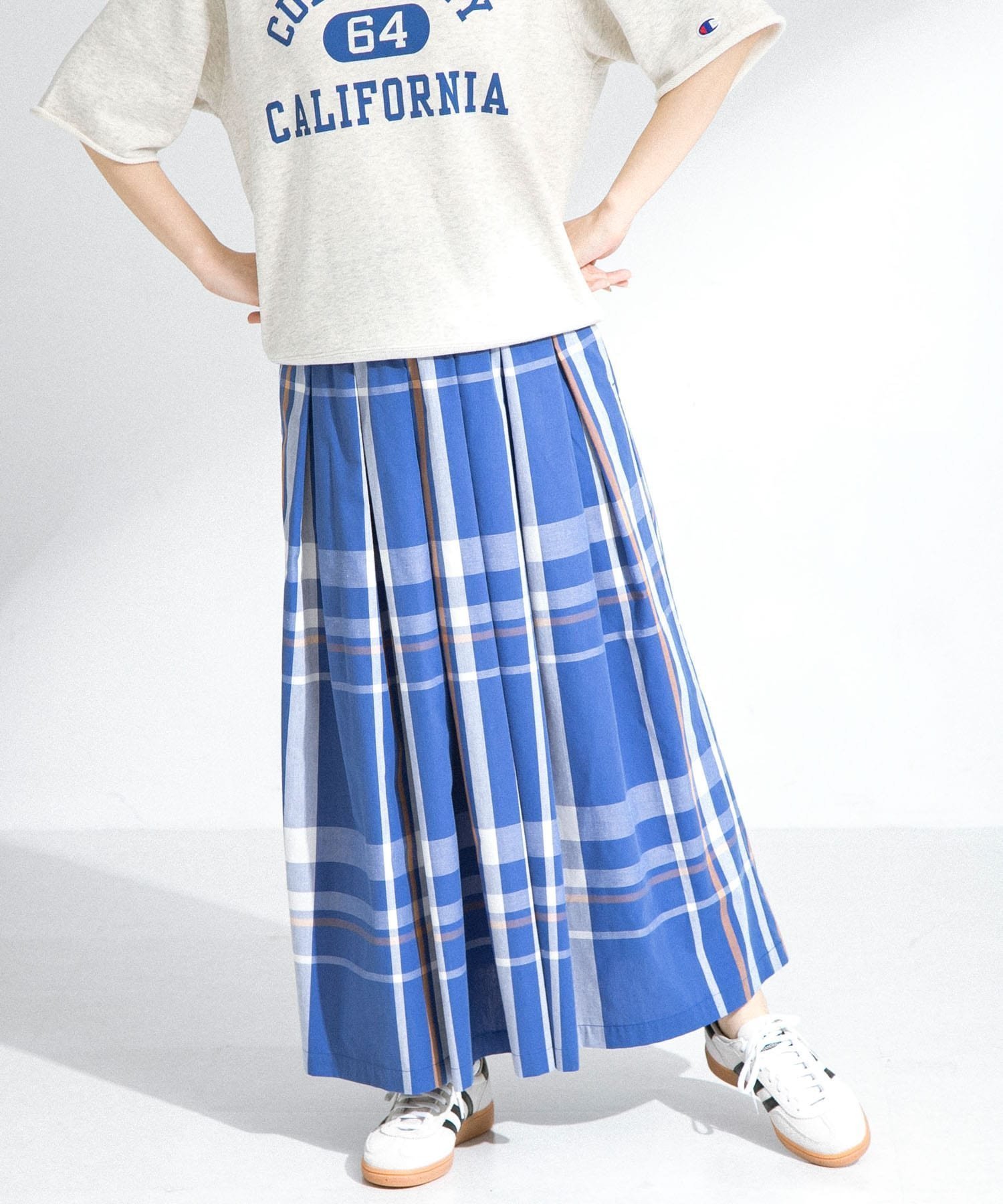 【サニーレーベル/Sonny Label / URBAN RESEARCH】の『WEB限定/一部店舗展開』サマーチェックタックスカート インテリア・キッズ・メンズ・レディースファッション・服の通販 founy(ファニー) 　ファッション　Fashion　レディースファッション　WOMEN　スカート　Skirt　2025年　2025　2025春夏・S/S　Ss,Spring/Summer,2025　おすすめ　Recommend　シンプル　Simple　チェック　Check　夏　Summer　S/S・春夏　Ss・Spring/Summer　ブルー系|ID: prp329100004525557 ipo3291000000032007986