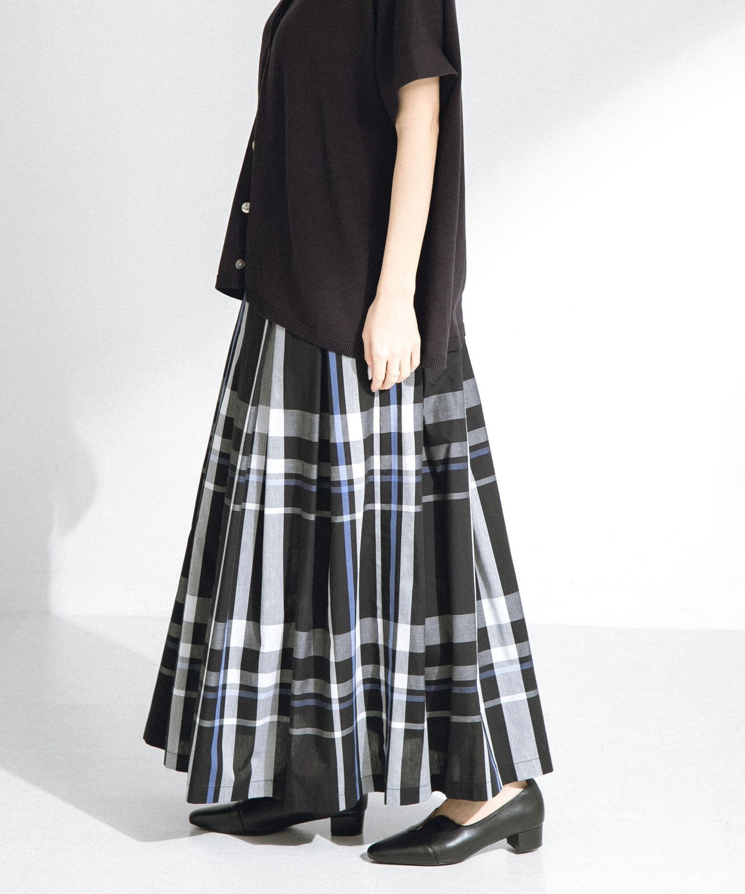 【サニーレーベル/Sonny Label / URBAN RESEARCH】の『WEB限定/一部店舗展開』サマーチェックタックスカート インテリア・キッズ・メンズ・レディースファッション・服の通販 founy(ファニー) 　ファッション　Fashion　レディースファッション　WOMEN　スカート　Skirt　2025年　2025　2025春夏・S/S　Ss,Spring/Summer,2025　おすすめ　Recommend　シンプル　Simple　チェック　Check　夏　Summer　S/S・春夏　Ss・Spring/Summer　ブラック系|ID: prp329100004525557 ipo3291000000032007987