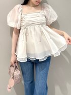 【スナイデル/SNIDEL】のシアーチュニックブラウス 人気、トレンドファッション・服の通販 founy(ファニー) ファッション Fashion レディースファッション Fashion for Women トップス・カットソー Cut & Sew Tops シャツ・ブラウス・オフィスカジュアル Elegant Blouses & Button-Ups アクセサリー Fashion Accessories ギャザー Gathered, Ruffled スクエア Square, Square Shape ネックレス Necklace, Pendant Necklace thumbnail IVR[003]|ID: prp329100004525560 ipo3291000000033637365