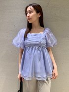 【スナイデル/SNIDEL】のシアーチュニックブラウス 人気、トレンドファッション・服の通販 founy(ファニー) ファッション Fashion レディースファッション Fashion for Women トップス・カットソー Cut & Sew Tops シャツ・ブラウス・オフィスカジュアル Elegant Blouses & Button-Ups アクセサリー Fashion Accessories ギャザー Gathered, Ruffled スクエア Square, Square Shape ネックレス Necklace, Pendant Necklace thumbnail BLU[086]|ID: prp329100004525560 ipo3291000000033637367