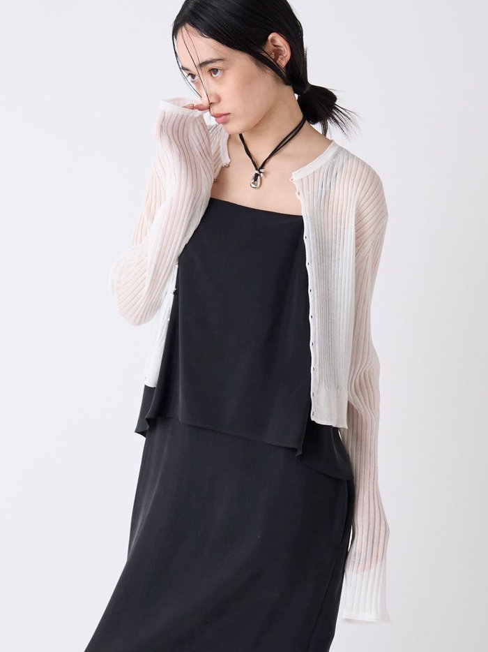 【ミースロエ/MIESROHE】のシアーストライプニットカーディガン インテリア・キッズ・メンズ・レディースファッション・服の通販 founy(ファニー) https://founy.com/ ファッション Fashion レディースファッション WOMEN トップス・カットソー Tops/Tshirt ニット Knit Tops カーディガン Cardigans カーディガン Cardigan シアー Sheer シルバー Silver フロント Front 人気 Popularity 今季 This Season 旅行 Travel |ID: prp329100004525574 ipo3291000000032008064