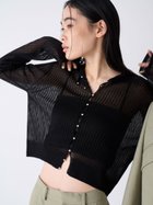 【ミースロエ/MIESROHE】のシアーストライプニットカーディガン BLK[009]|ID: prp329100004525574 ipo3291000000032008067