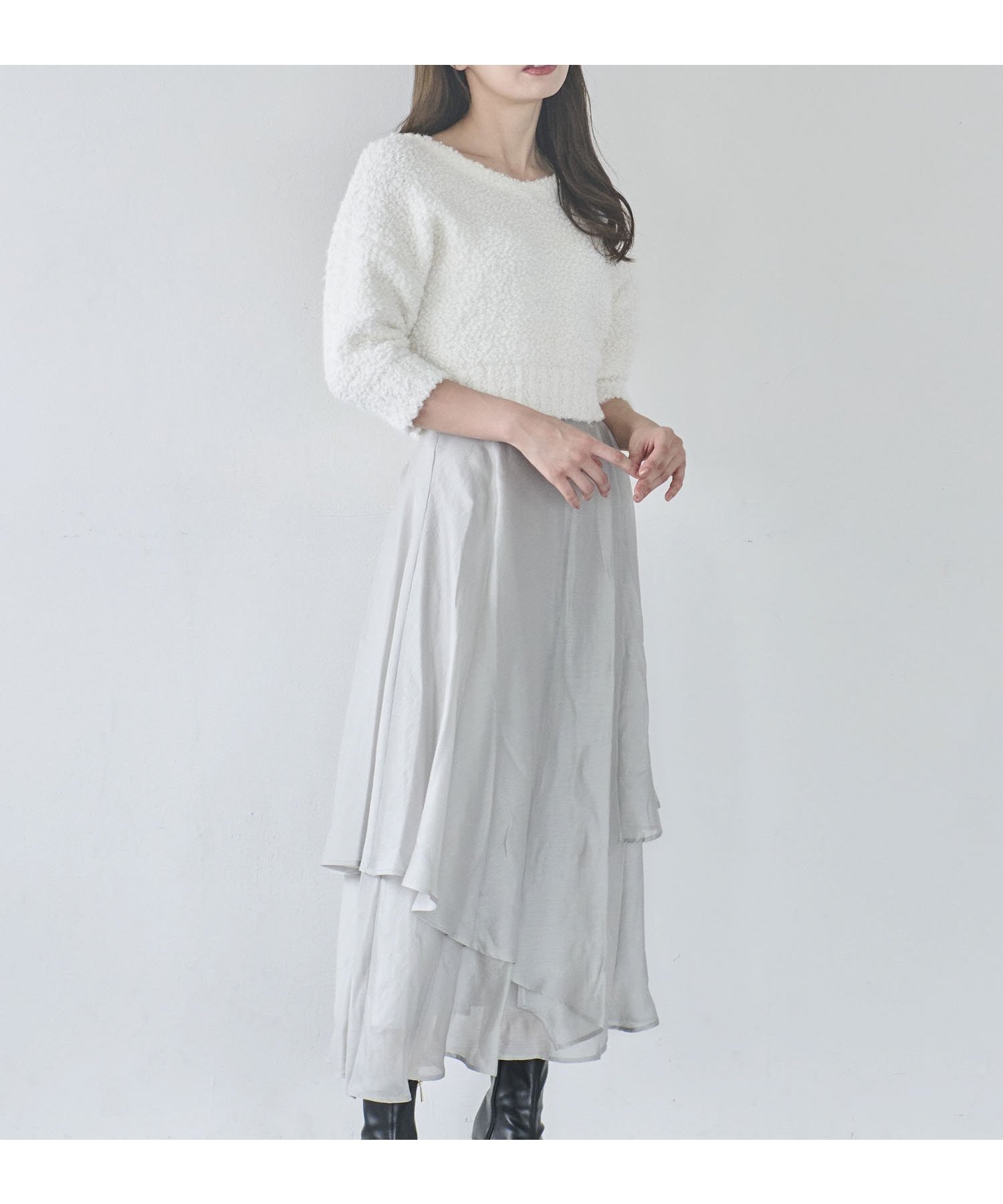 【ノエラ/Noela】のシアーフレアスカート インテリア・キッズ・メンズ・レディースファッション・服の通販 founy(ファニー) 　ファッション　Fashion　レディースファッション　Ladies' Fashion Online　スカート　Skirt　Aライン/フレアスカート　Flared A-Line Skirts　イレギュラーヘム　Irregular Hem　シアー　Sheer　シンプル　Simple　ポケット　Pocket　エレガント 上品　Elegant　今季　This Season　グレー|ID: prp329100004525577 ipo3291000000032592084