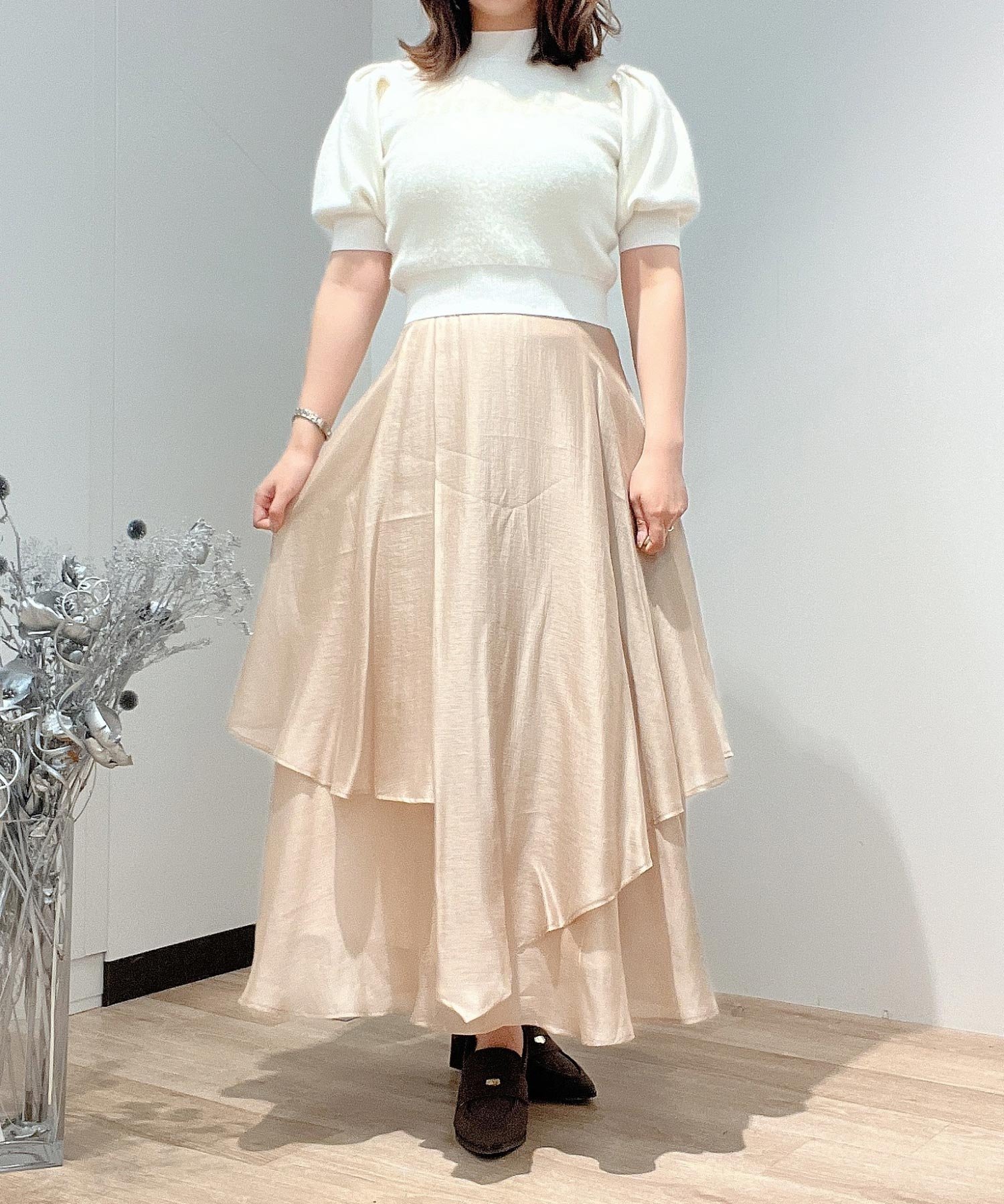 【ノエラ/Noela】のシアーフレアスカート インテリア・キッズ・メンズ・レディースファッション・服の通販 founy(ファニー) 　ファッション　Fashion　レディースファッション　Ladies' Fashion Online　スカート　Skirt　Aライン/フレアスカート　Flared A-Line Skirts　イレギュラーヘム　Irregular Hem　シアー　Sheer　シンプル　Simple　ポケット　Pocket　エレガント 上品　Elegant　今季　This Season　ベージュ|ID: prp329100004525577 ipo3291000000032592086