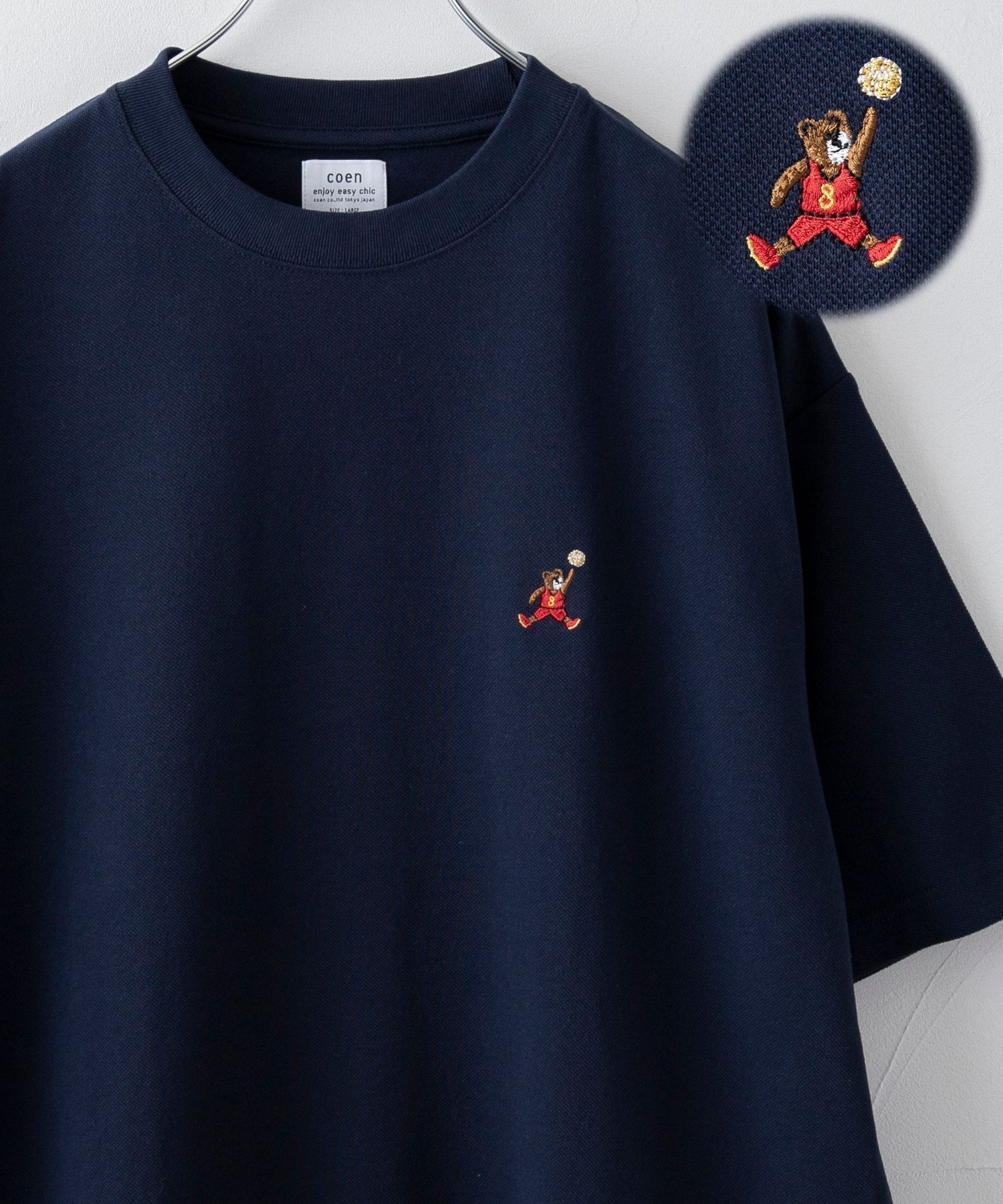 【コーエン/COEN】のスポーツベア刺繍クルーネックTシャツ 人気、トレンドファッション・服の通販 founy(ファニー) 　ファッション　Fashion　レディースファッション　WOMEN　トップス・カットソー　Tops/Tshirt　シャツ/ブラウス　Shirts/Blouses　ロング / Tシャツ　T-Shirts　おすすめ　Recommend　キャラクター　Character　シンプル　Simple　スポーツ　Sports　ポロシャツ　Polo Shirt　モチーフ　Motif　夏　Summer　春　Spring　S/S・春夏　Ss・Spring/Summer　無地　Plain Color　鹿の子　Pique　 other-1|ID: prp329100004525584 ipo3291000000032008101
