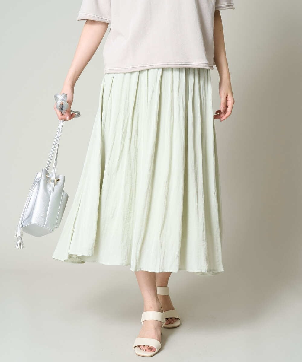 【アー ヴェー ヴェー/a.v.v】のサテンタックフレアスカート 人気、トレンドファッション・服の通販 founy(ファニー) 　ファッション　Fashion　レディースファッション　WOMEN　スカート　Skirt　Aライン/フレアスカート　Flared A-Line Skirts　ギャザー　Gather　コンパクト　Compact　今季　This Season　スカンツ　Skantz　トレンド　Trend　ドレープ　Drape　定番　Standard　人気　Popularity　フレア　Flare　再入荷　Restock/Back In Stock/Re Arrival　おすすめ　Recommend　夏　Summer　旅行　Travel　 other-1|ID: prp329100004525599 ipo3291000000032203538