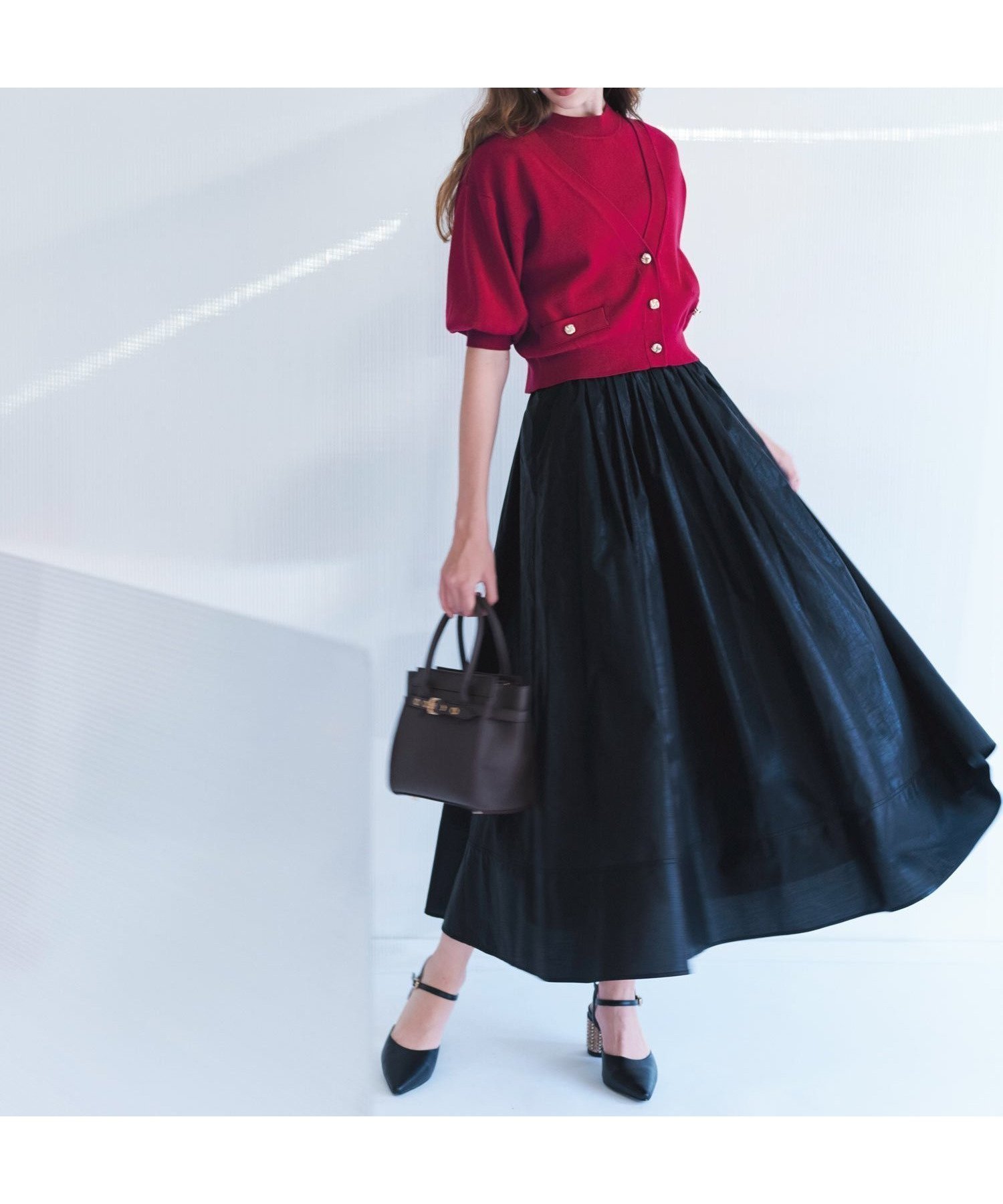 【ノエラ/Noela】のギャザーデザインフレアスカート インテリア・キッズ・メンズ・レディースファッション・服の通販 founy(ファニー) 　ファッション　Fashion　レディースファッション　WOMEN　スカート　Skirt　Aライン/フレアスカート　Flared A-Line Skirts　ベーシック　Basic　ポケット　Pocket　エレガント 上品　Elegant　ブラック|ID: prp329100004525604 ipo3291000000032008206