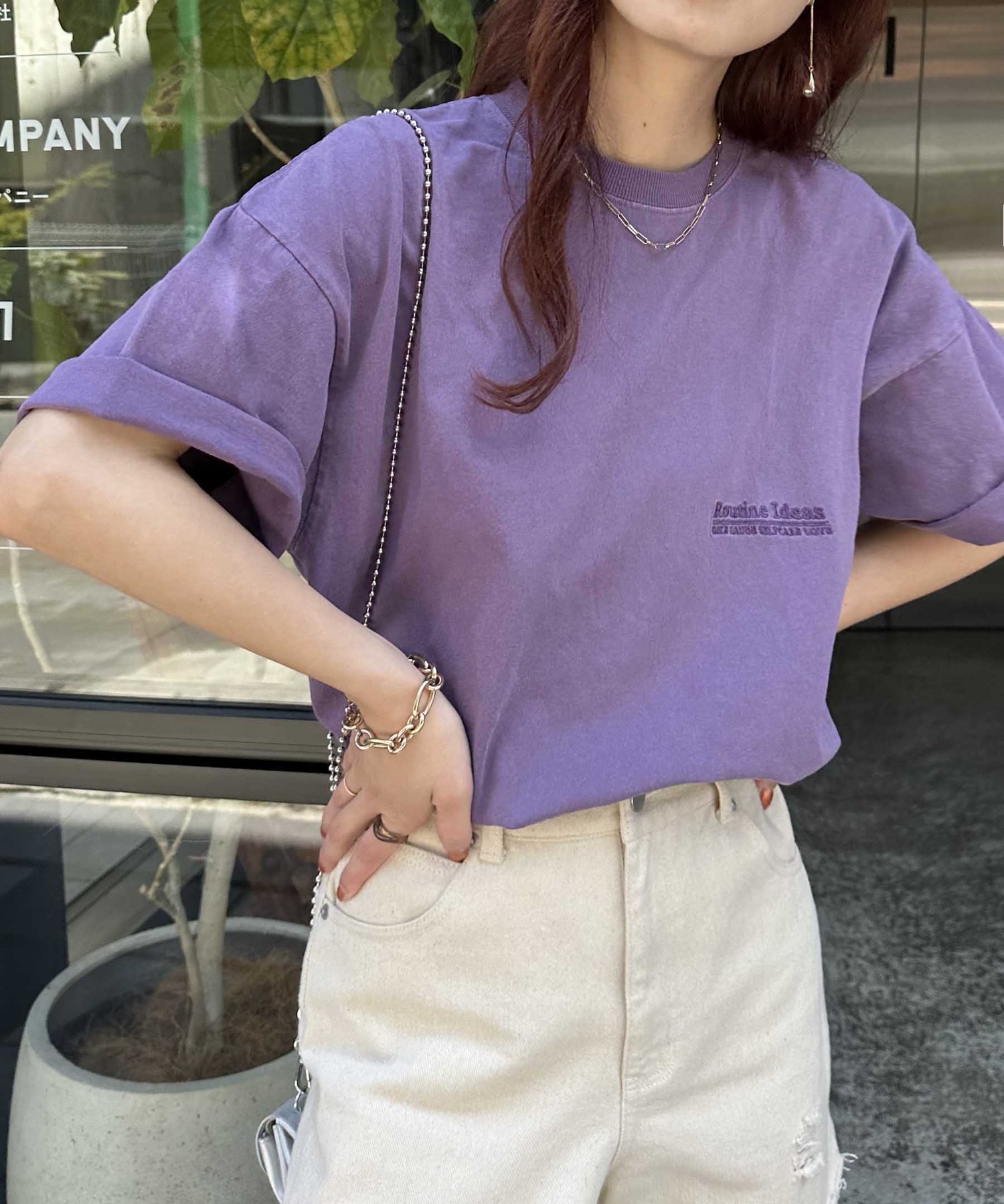 【ディスコート/Discoat】の【ユニセックス】《WEB限定》ピグメントワンポイント刺繍Tシャツ インテリア・キッズ・メンズ・レディースファッション・服の通販 founy(ファニー) 　ファッション　Fashion　レディースファッション　Fashion for Women　トップス・カットソー　Cut & Sew Tops　シャツ・ブラウス・オフィスカジュアル　Elegant Blouses & Button-Ups　ロングTシャツ・Tシャツ　Longline T-Shirts & Tees　おすすめ　Recommended / Our Picks　ヴィンテージ　Vintage Style　パープル|ID: prp329100004525606 ipo3291000000032722361
