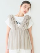 【コカ/COCA】のチュールVネックトップス Gray|ID: prp329100004525626 ipo3291000000032059693