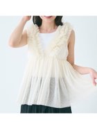 【コカ/COCA】のチュールVネックトップス Dot|ID: prp329100004525626 ipo3291000000032059698