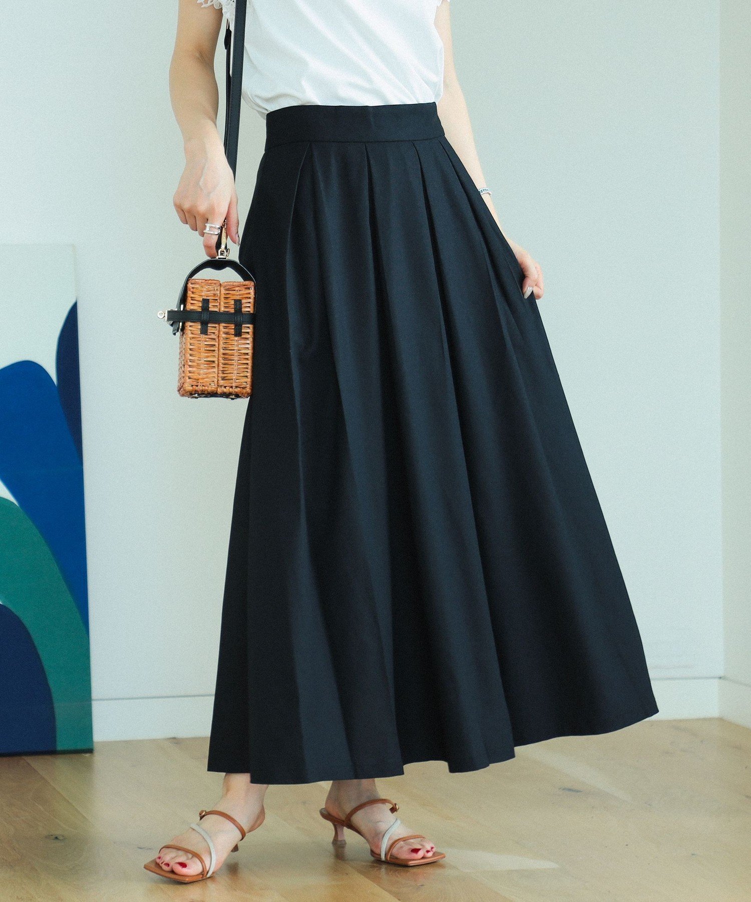 【その他のブランド/Other】の麻混 フレアスカート インテリア・キッズ・メンズ・レディースファッション・服の通販 founy(ファニー) 　ファッション　Fashion　レディースファッション　WOMEN　スカート　Skirt　Aライン/フレアスカート　Flared A-Line Skirts　おすすめ　Recommend　カットソー　Cut And Sew　キャップ　Cap　バランス　Balance　フィット　Fit　フレア　Flare　プレーン　Plane　ロング　Long　BLACK1|ID: prp329100004525630 ipo3291000000032008318