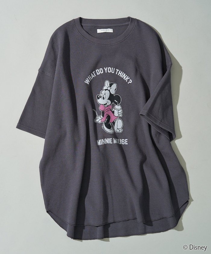【フリークスストア/FREAK'S STORE】の別注/別注/Mickey Mouse Minnie Mouse/ミッキーマウス ミニーマウス ワッフル プリント 半袖 Tシャツ【限定展開】 25SS インテリア・キッズ・メンズ・レディースファッション・服の通販 founy(ファニー) 　ファッション　Fashion　レディースファッション　WOMEN　トップス・カットソー　Tops/Tshirt　シャツ/ブラウス　Shirts/Blouses　ロング / Tシャツ　T-Shirts　2025年　2025　2025春夏・S/S　Ss,Spring/Summer,2025　キャラクター　Character　ショルダー　Shoulder　スペシャル　Special　ドロップ　Drop　ビッグ　Big　プリント　Print　ワッフル　Waffle　別注　Special Order　半袖　Short Sleeve　夏　Summer　S/S・春夏　Ss・Spring/Summer　スミクロ(Minnie)|ID: prp329100004525646 ipo3291000000032081021