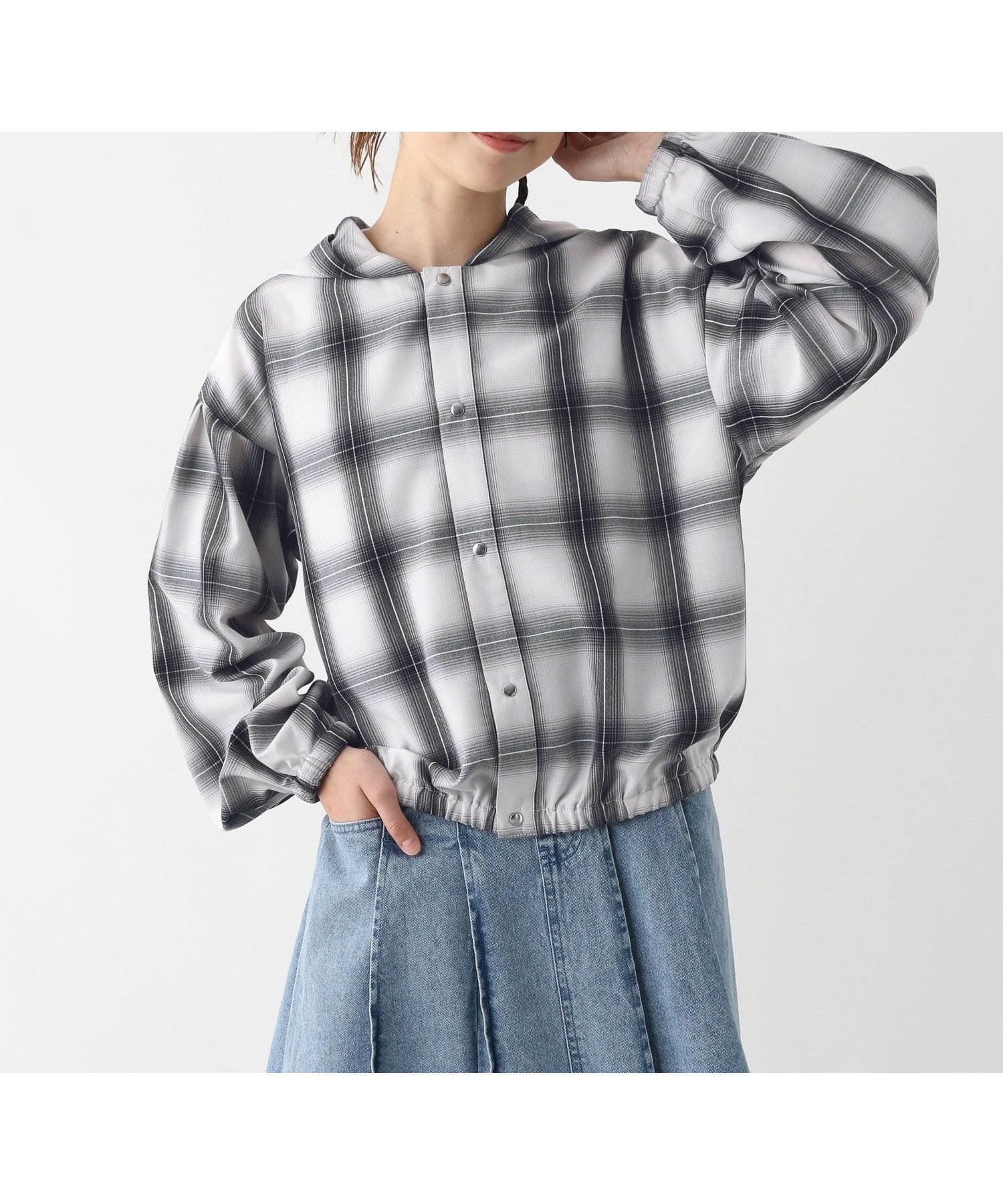 【グローバルワーク/GLOBAL WORK / KIDS】のズットパットパーカー/キッズ/147419 インテリア・キッズ・メンズ・レディースファッション・服の通販 founy(ファニー) 　ファッション　Fashion　キッズファッション　KIDS Children’s Clothing　ガーリー　Girly　デニム　Denim　パーカー　Hoodie　プリーツ　Pleats　ボトム　Bottom　ラウンド　Round　ワイド　Wide　モノチェック10|ID: prp329100004525647 ipo3291000000032607127