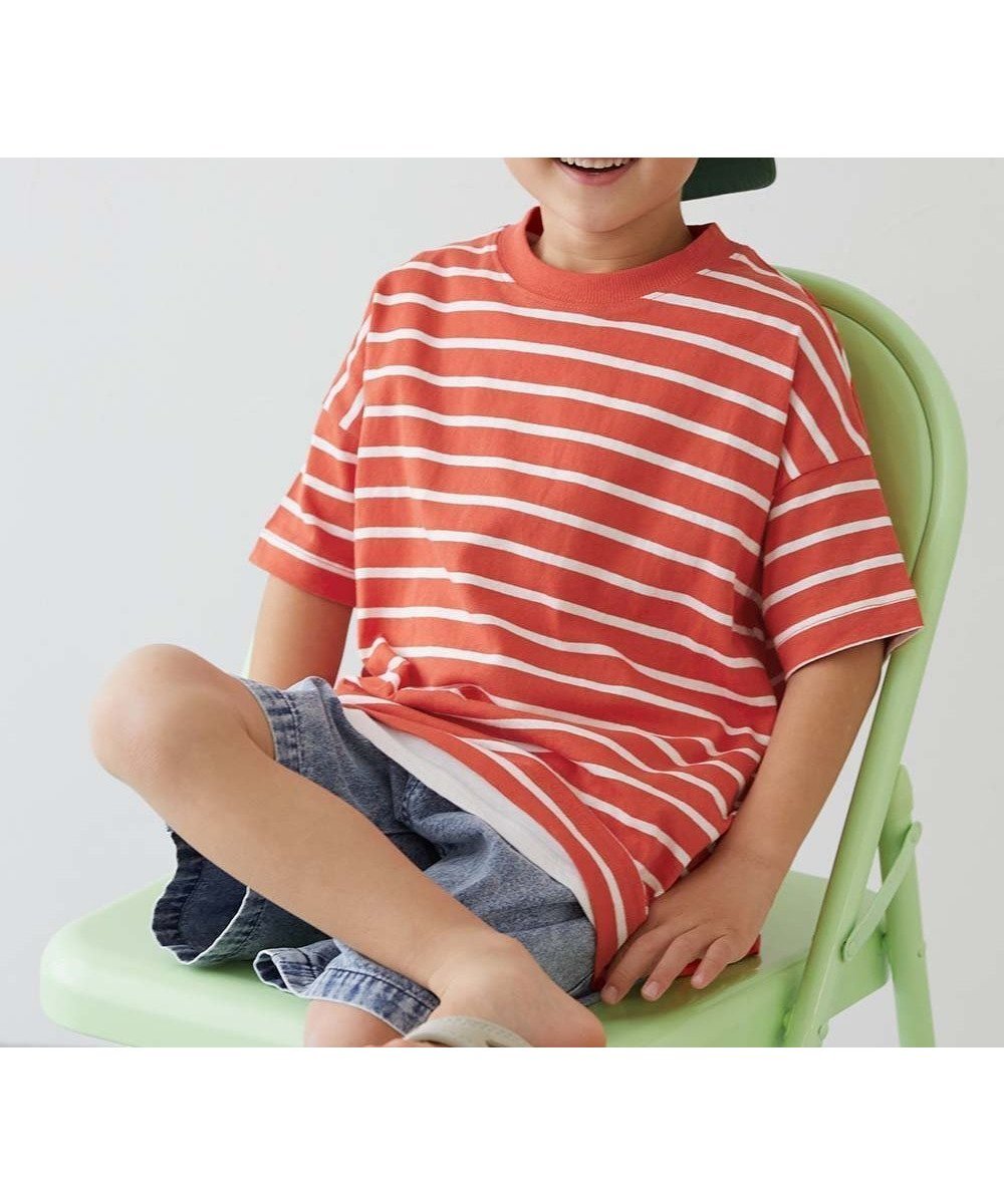 【デビロック/devirock / KIDS】の綿100% お洗濯してもよれにくい ビッグシルエット ボーダー 半袖Tシャツ 25SS 人気、トレンドファッション・服の通販 founy(ファニー) 　ファッション　Fashion　キッズファッション　KIDS　2025年　2025　2025春夏・S/S　Ss,Spring/Summer,2025　ビッグ　Big　ボーダー　Border　半袖　Short Sleeve　 other-1|ID: prp329100004525659 ipo3291000000032071008