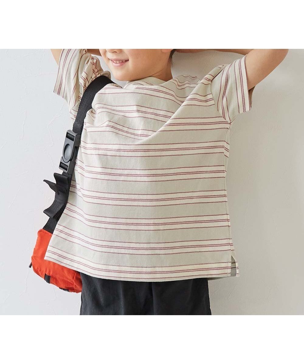 【デビロック/devirock / KIDS】の綿100% お洗濯してもよれにくい ビッグシルエット ボーダー 半袖Tシャツ 25SS インテリア・キッズ・メンズ・レディースファッション・服の通販 founy(ファニー) 　ファッション　Fashion　キッズファッション　KIDS　2025年　2025　2025春夏・S/S　Ss,Spring/Summer,2025　ビッグ　Big　ボーダー　Border　半袖　Short Sleeve　012-アイボリー-エンジ|ID: prp329100004525659 ipo3291000000032071016