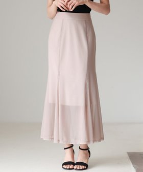 【セゾンドパピヨン/SAISON DE PAPILLON】のマーメイドチュールロングスカート 人気、トレンドファッション・服の通販 founy(ファニー) ファッション Fashion レディースファッション WOMEN スカート Skirt ロングスカート Long Skirt エレガント 上品 Elegant シアー Sheer フレア Flare マーメイド Mermaid ロング Long |ID:prp329100004525675