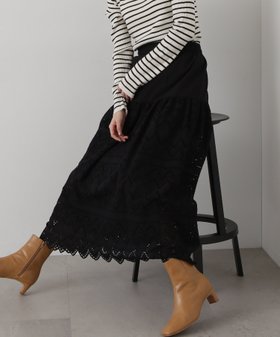 【エヌ ナチュラルビューティーベーシック/N.Natural Beauty basic】のコットンレースフレアスカート 人気、トレンドファッション・服の通販 founy(ファニー) ファッション Fashion レディースファッション WOMEN スカート Skirt Aライン/フレアスカート Flared A-Line Skirts カッティング Cutting スウェット Sweat フレア Flare レース Race 夏 Summer 春 Spring S/S・春夏 Ss・Spring/Summer |ID:prp329100004525694