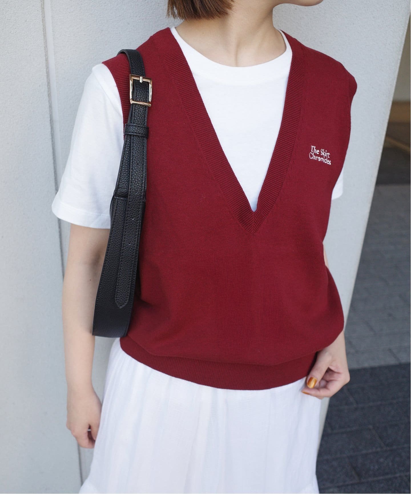 【スローブ イエナ/SLOBE IENA】のThe Skirt Chronicles SLOBE別注 Vネックベスト インテリア・キッズ・メンズ・レディースファッション・服の通販 founy(ファニー) 　ファッション　Fashion　レディースファッション　WOMEN　アウター　Coat Outerwear　ベスト　Vest　別注　Special Order　ボルドー|ID: prp329100004525697 ipo3291000000032008613