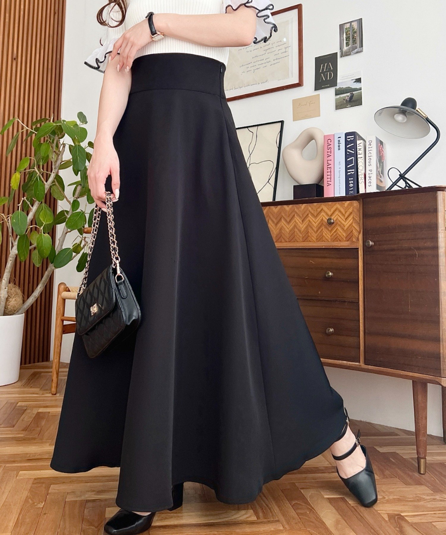 【その他のブランド/Other】のハイウエストボリュームフレアスカート 人気、トレンドファッション・服の通販 founy(ファニー) 　ファッション　Fashion　メンズファッション　Fashion for Men　クロップド　Cropped, Short Length　ショート　Short, Short Length　シンプル　Simple, Minimal　ジョーゼット　Georgette, Semi-Sheer Fabric　とろみ　Fluid, Flowy Fabric　トレンド　Trend, Trending Now　フェミニン　Feminine, Girly　フレア　Flare, Flared　ポケット　Pocket, Pocket Detail　おすすめ　Recommended / Our Picks　エレガント 上品　Elegant　 other-1|ID: prp329100004525699 ipo3291000000032774914