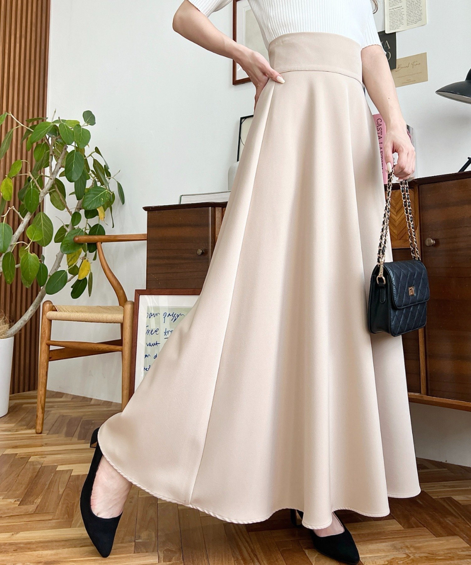 【その他のブランド/Other】のハイウエストボリュームフレアスカート インテリア・キッズ・メンズ・レディースファッション・服の通販 founy(ファニー) 　ファッション　Fashion　メンズファッション　Fashion for Men　クロップド　Cropped, Short Length　ショート　Short, Short Length　シンプル　Simple, Minimal　ジョーゼット　Georgette, Semi-Sheer Fabric　とろみ　Fluid, Flowy Fabric　トレンド　Trend, Trending Now　フェミニン　Feminine, Girly　フレア　Flare, Flared　ポケット　Pocket, Pocket Detail　おすすめ　Recommended / Our Picks　エレガント 上品　Elegant　グレイッシュベージュ|ID: prp329100004525699 ipo3291000000032774922