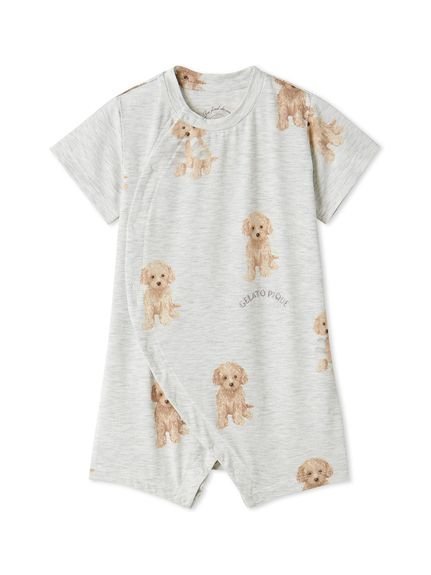 【ジェラート ピケ/gelato pique / KIDS】の【BABY】トイプードル柄ロンパース インテリア・キッズ・メンズ・レディースファッション・服の通販 founy(ファニー) 　ファッション　Fashion　キッズファッション　KIDS　カットソー　Cut And Sew　プリント　Print　ボーダー　Border　モチーフ　Motif　ロンパース　Rompers　夏　Summer　GRY[006]|ID: prp329100004525701 ipo3291000000032008626