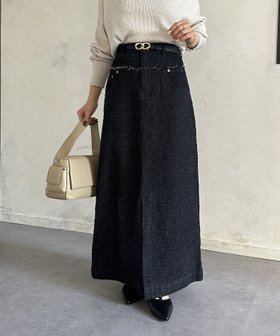 【ゼヴォン/Thevon】のジャガードデニム切替ストレートスカート 人気、トレンドファッション・服の通販 founy(ファニー) ファッション Fashion レディースファッション WOMEN スカート Skirt 2025年 2025 2025春夏・S/S Ss,Spring/Summer,2025 おすすめ Recommend カットオフ Cut Off カットソー Cut And Sew クロップド Cropped ストレート Straight スリット Slit センター Center デニム Denim トレンド Trend 切替 Switching |ID:prp329100004525718