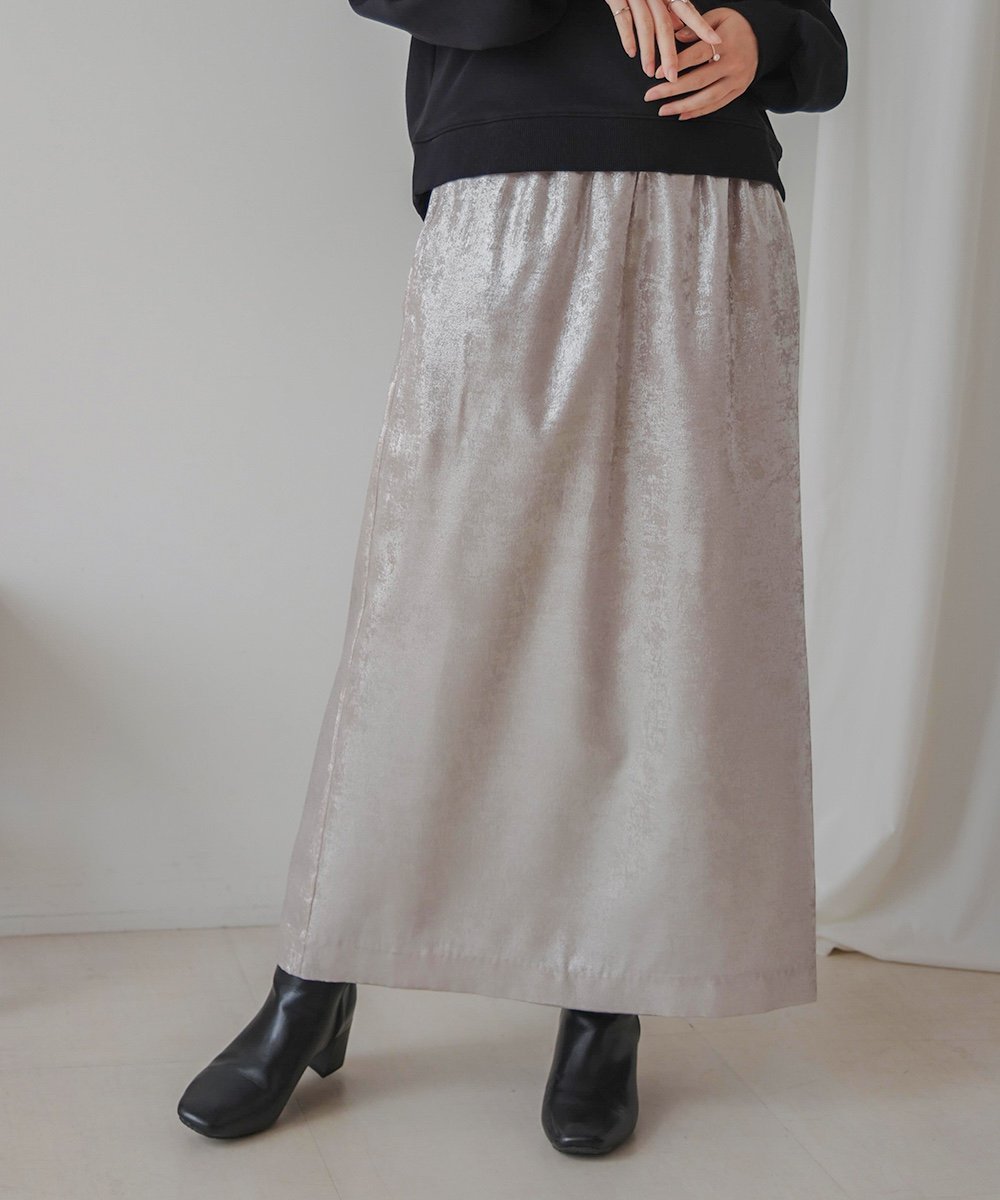【バブ ブージュルード/Bab Bou Jeloud】のシャイニースカート インテリア・キッズ・メンズ・レディースファッション・服の通販 founy(ファニー) 　ファッション　Fashion　レディースファッション　WOMEN　スカート　Skirt　トレンド　Trend　フレア　Flare　再入荷　Restock/Back In Stock/Re Arrival　SILVER|ID: prp329100004525735 ipo3291000000032008768